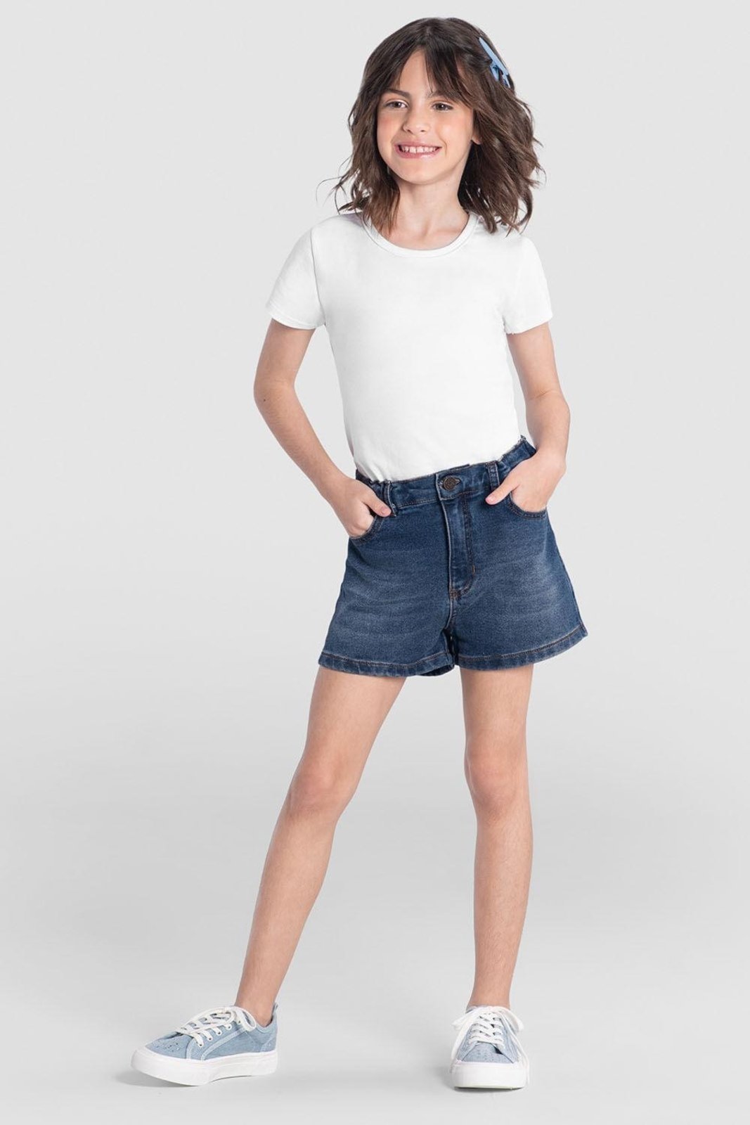 Infantil – Shorts menina em jeans Brandili Azul