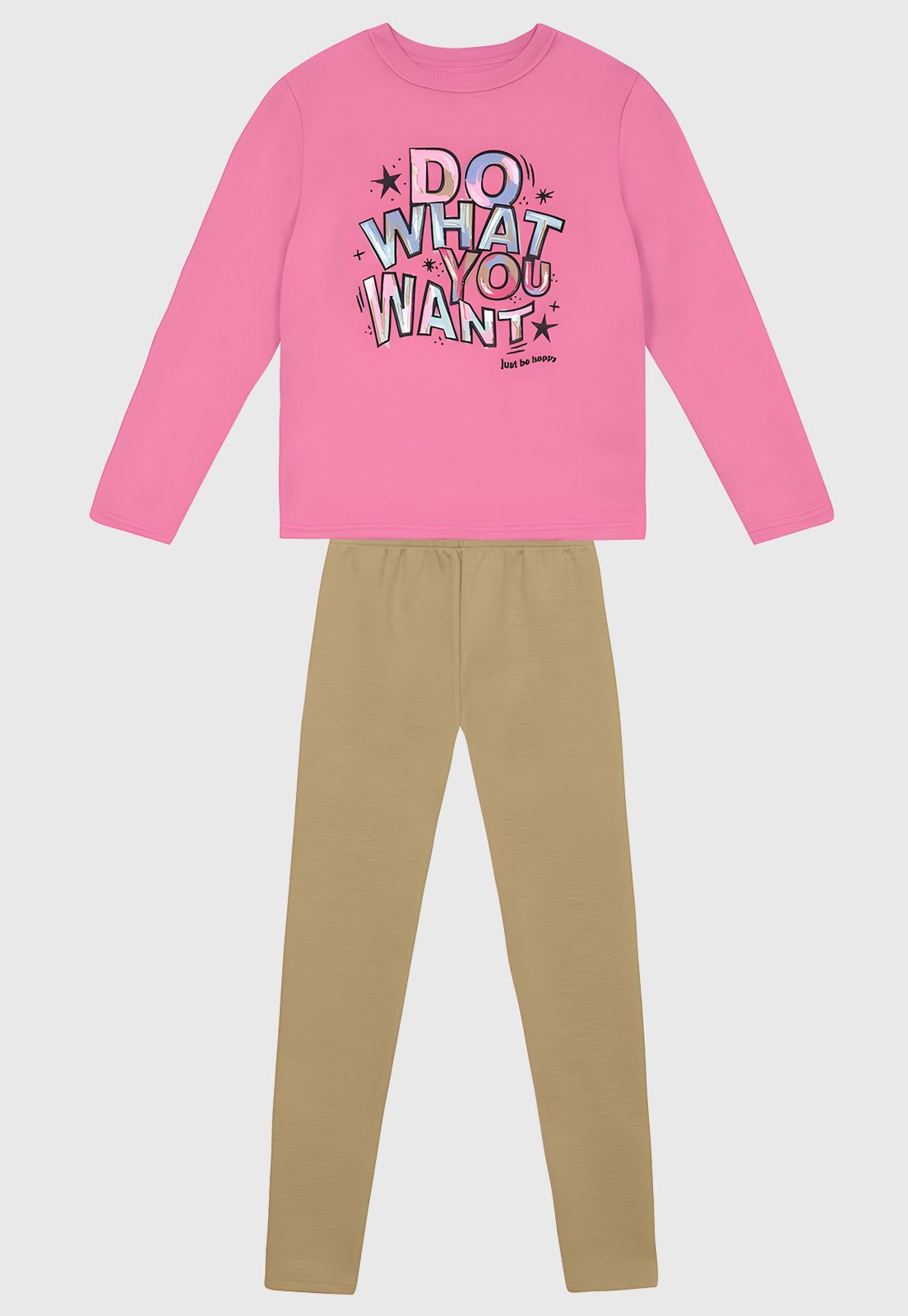 Infantil - Conjunto Brandili Blusa e Calça Legging Rosa