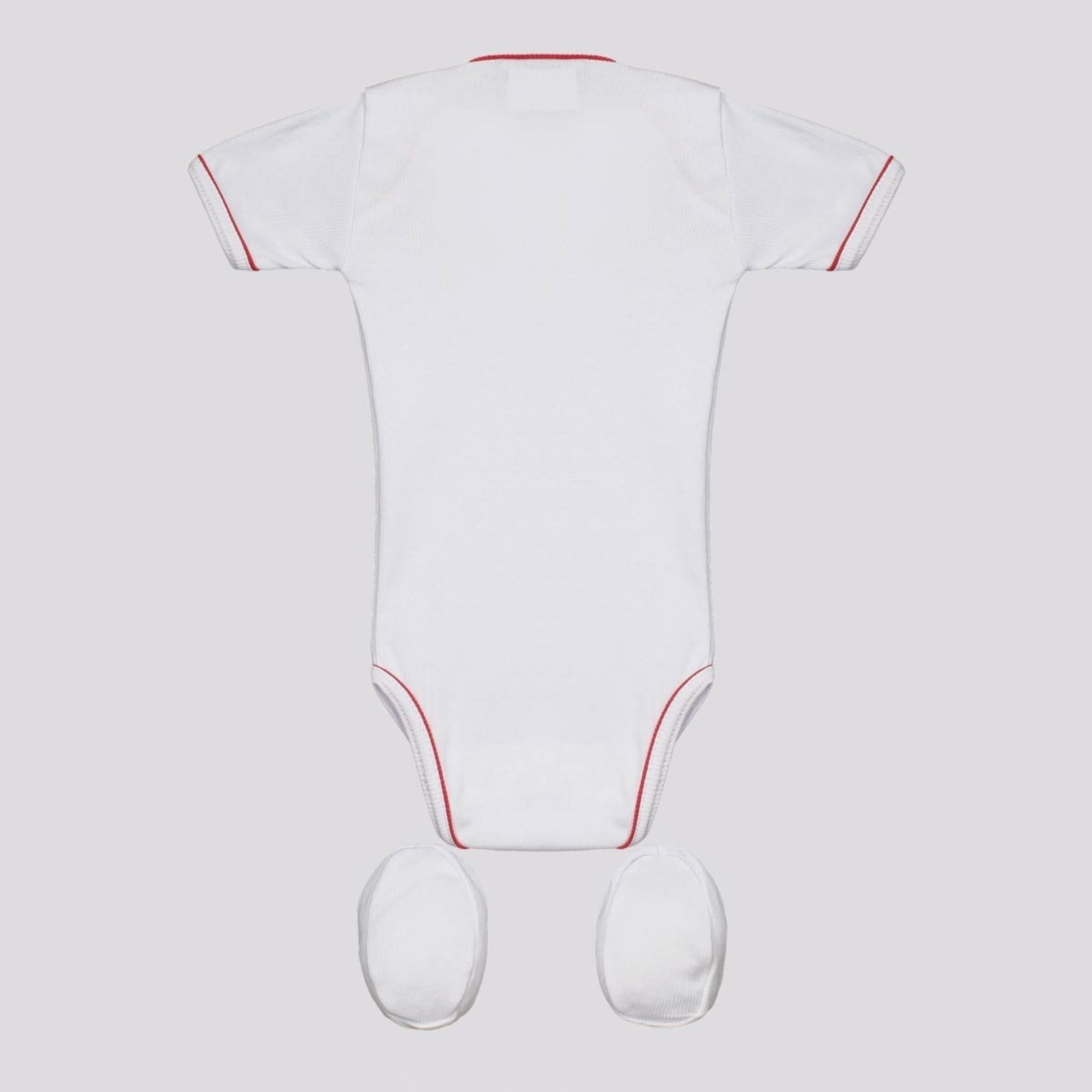 Vista 3 Kit Body Flamengo Basic e Vermelho Torcida Baby branco Torcida Baby branco
