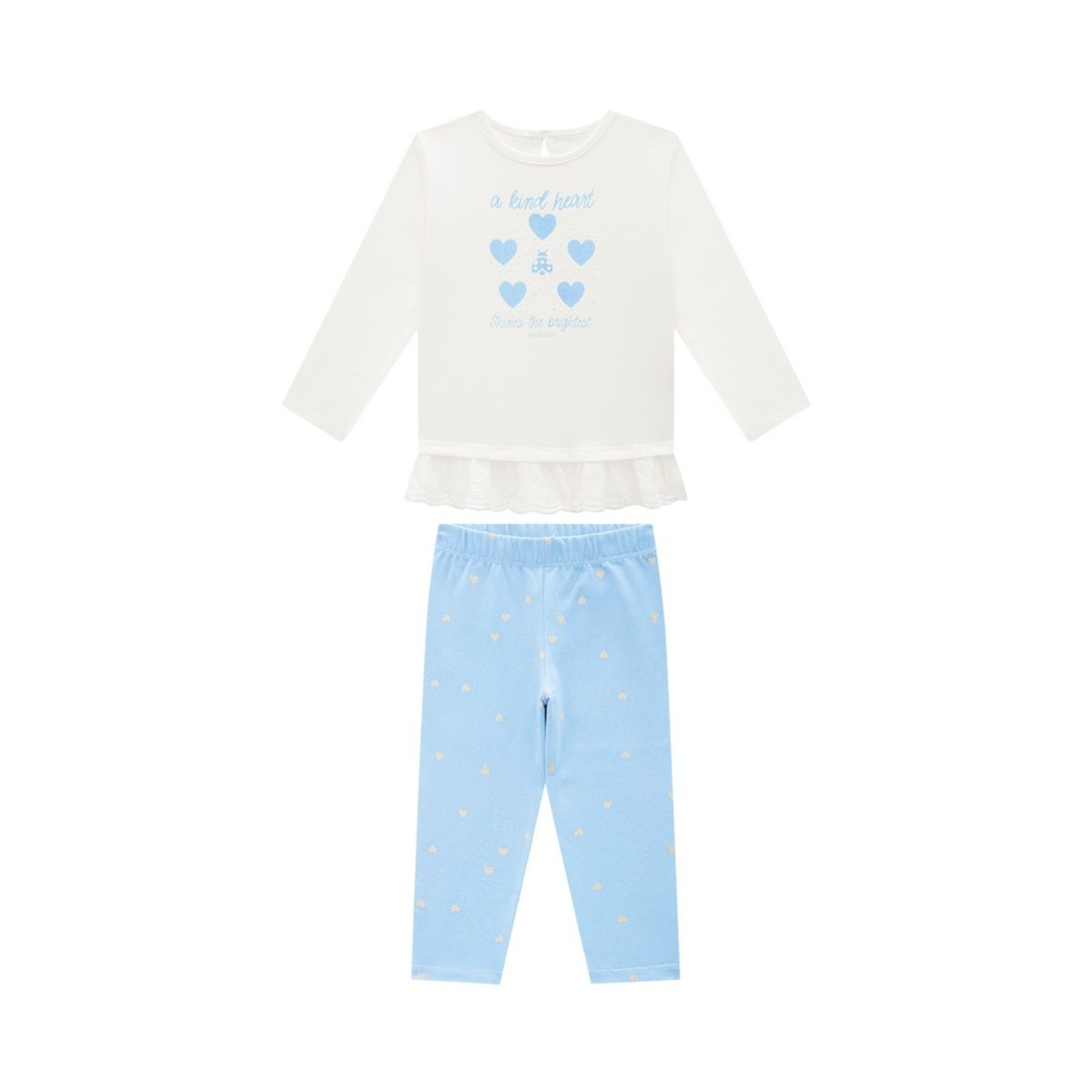 Infantil - Conjunto Menina Blusa e Legging em Cotton