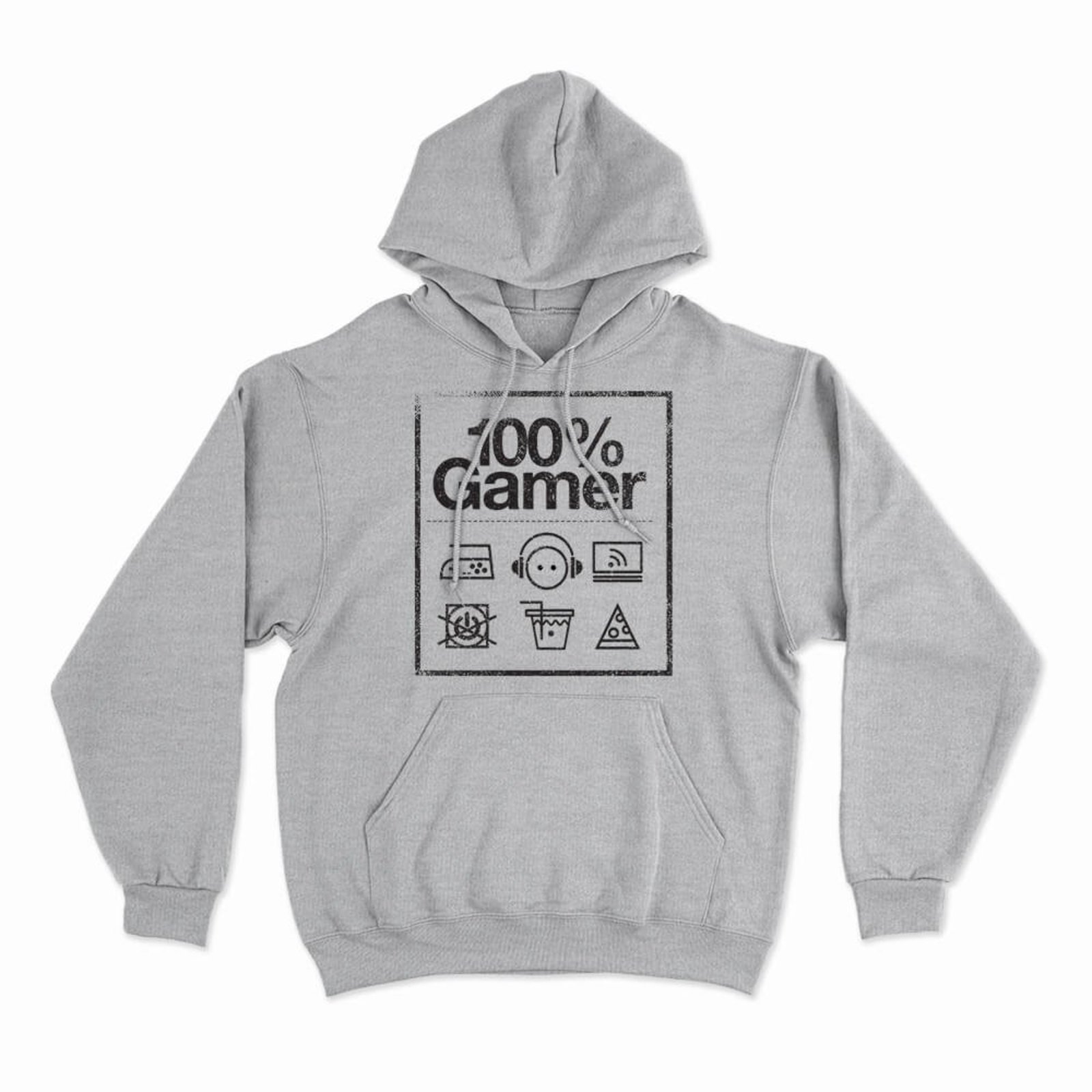 Moletom Com Capuz Gamer Care Label - Mescla Cinza - Casual - Studio Geek