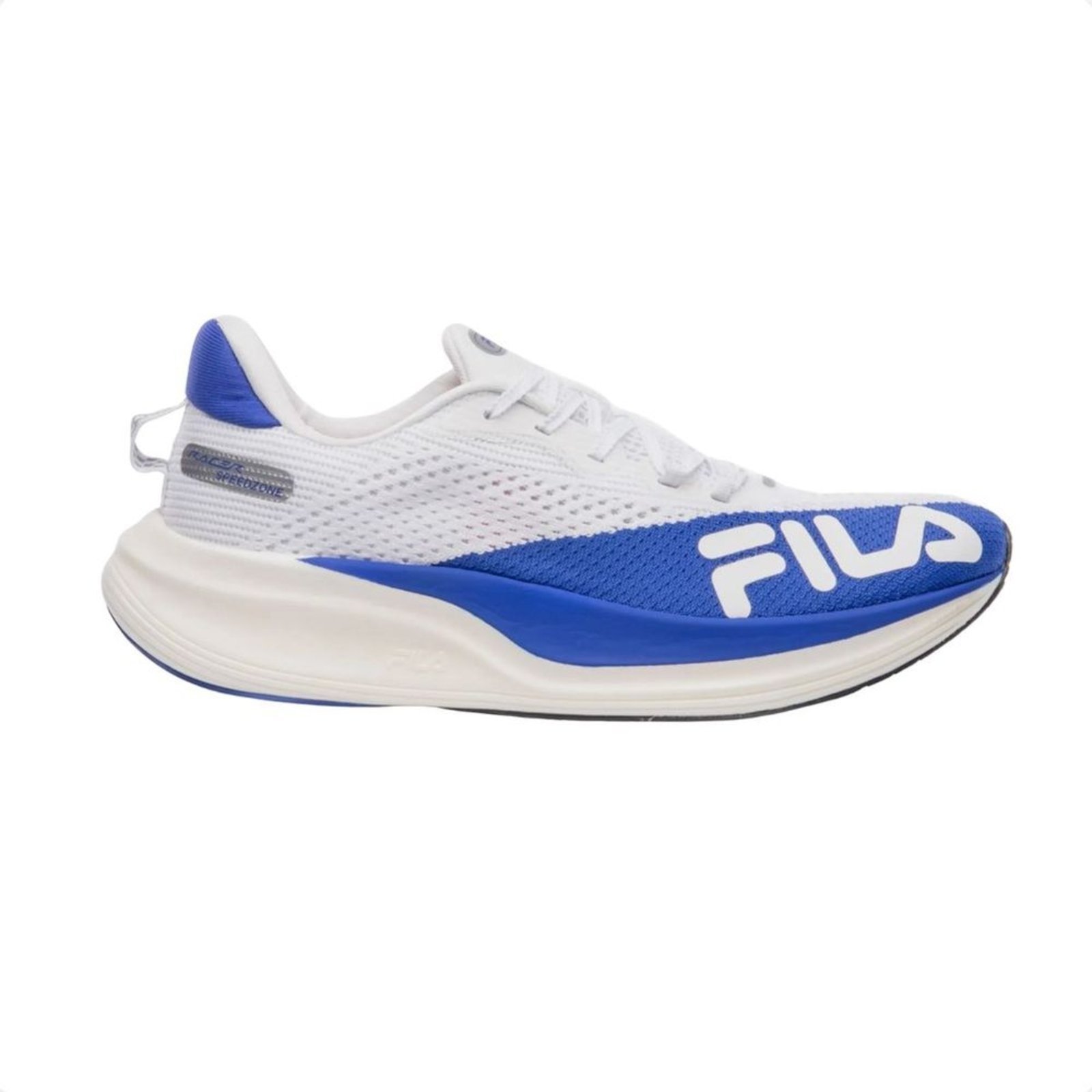 Vista 2 Tênis Running Masculino Fila Racer Speedzone Branco E Azul branco azul Fila branco azul