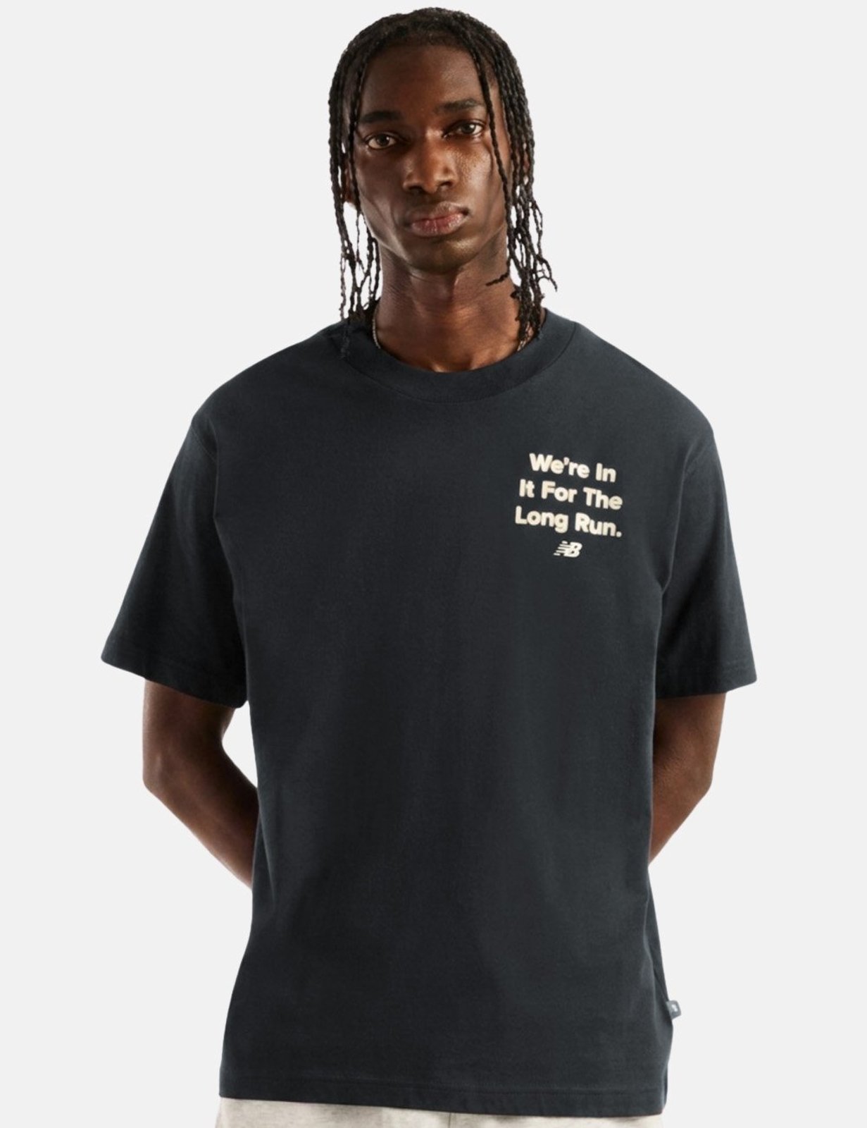 Camiseta New Balance Masculina Regular Foggy Daze Azul Escuro