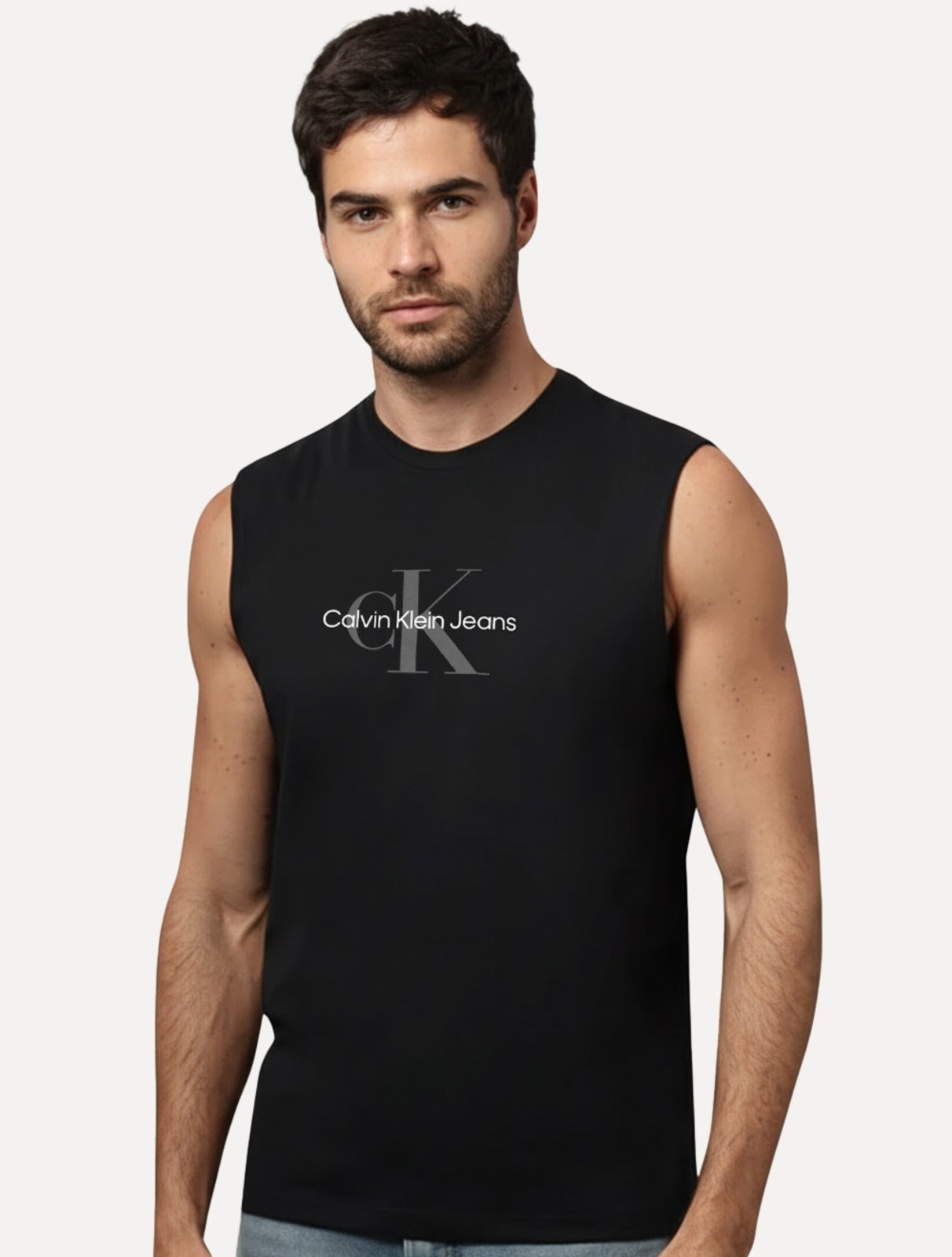 Regata Calvin Klein Jeans Masculina New Re Issue Logo Preta