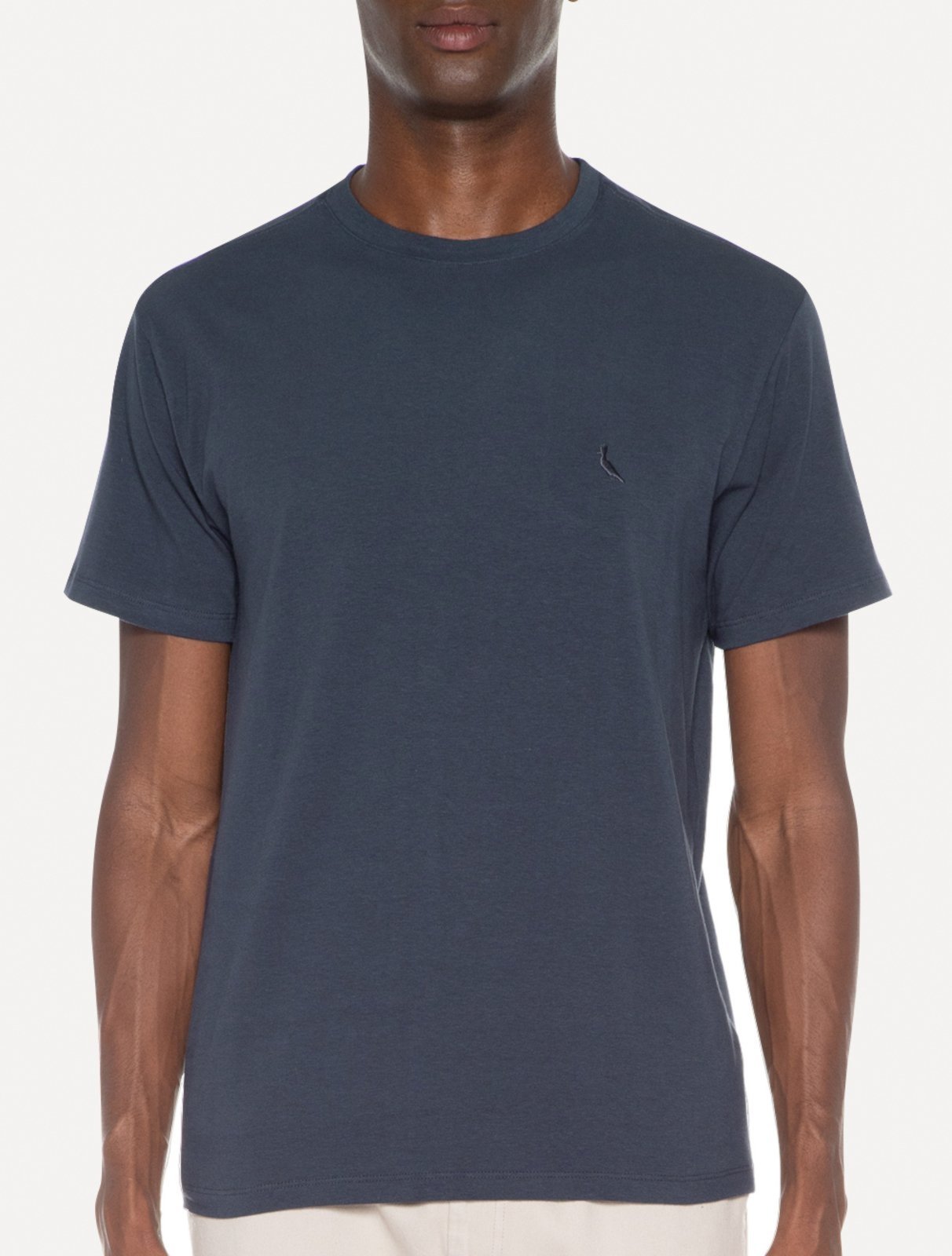Camiseta Reserva Masculina Super Slim C-Neck Azul Marinho