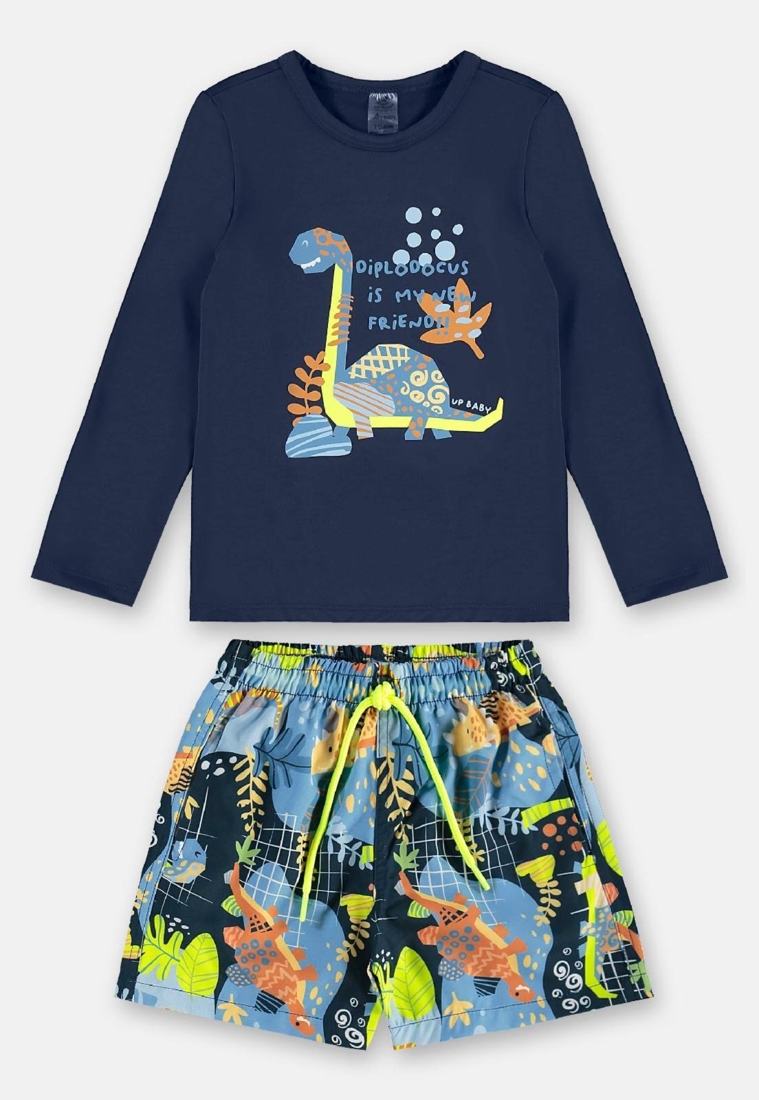 Vista 2 Conjunto de Praia FPS+50 Up Baby azul marinho Up Baby azul marinho