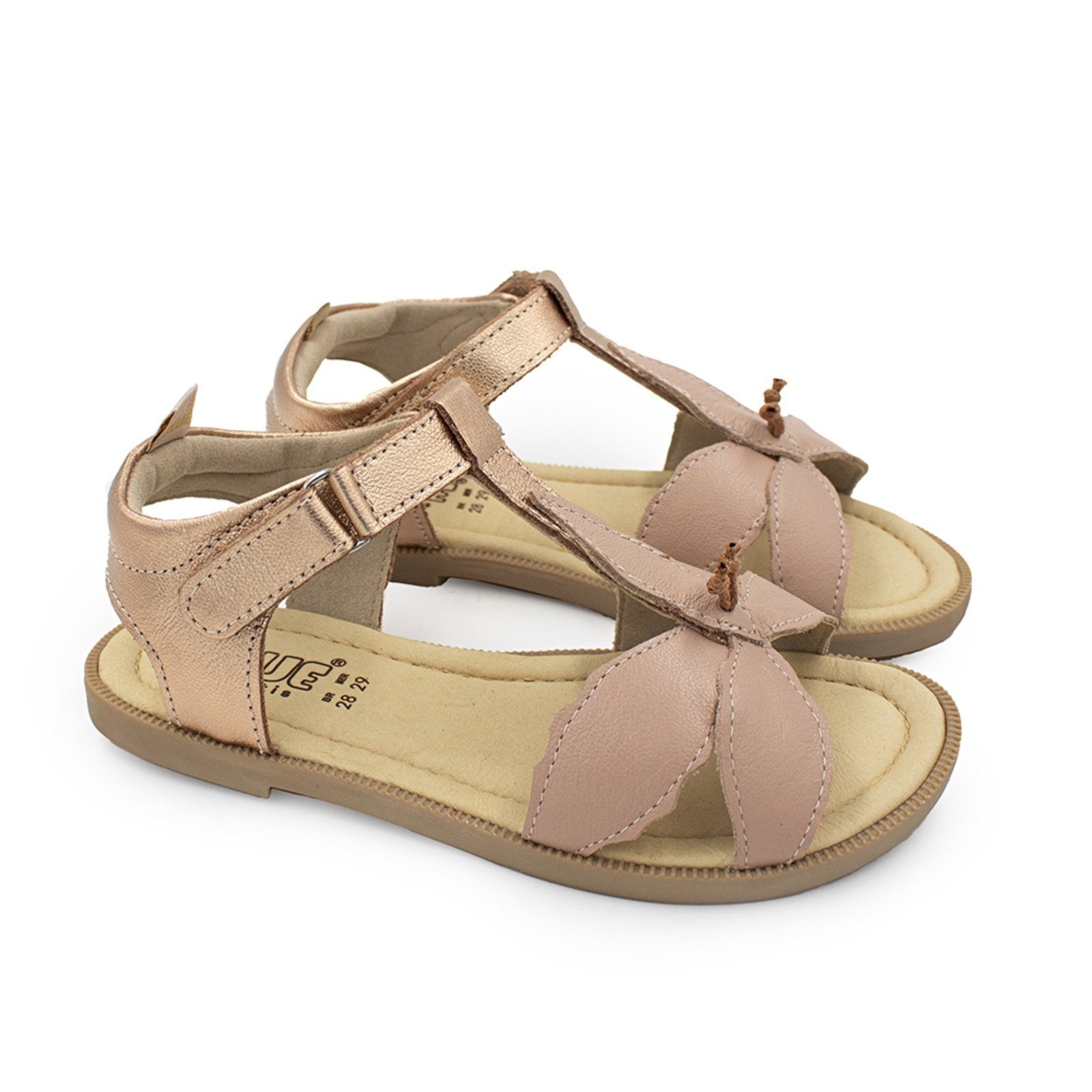 Vista 2 Infantil - Sandalia Menina Blue Isis Couro Nude Blue Infantis nude blue