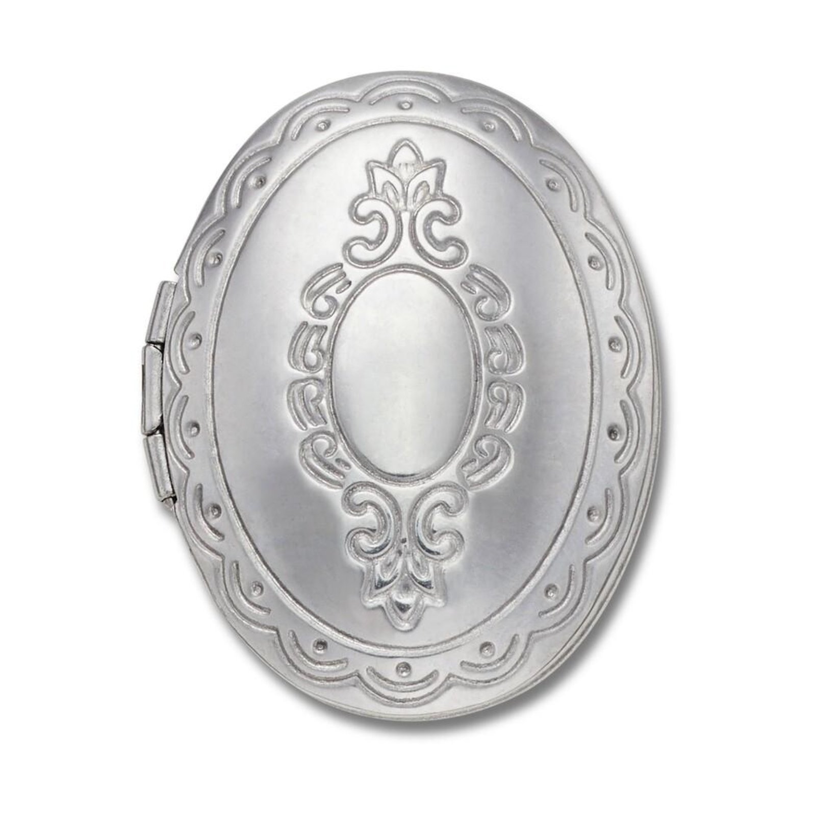 Vista 2 Infantil - Jibbitz™ Relicário Oval Prateado Crocs branco