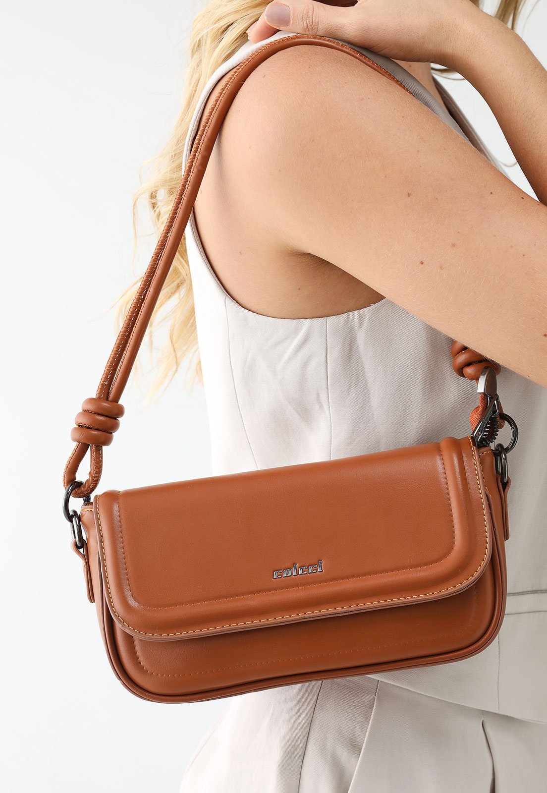 Bolsa Tiracolo Feminina Colcci Alça Dupla Caramelo