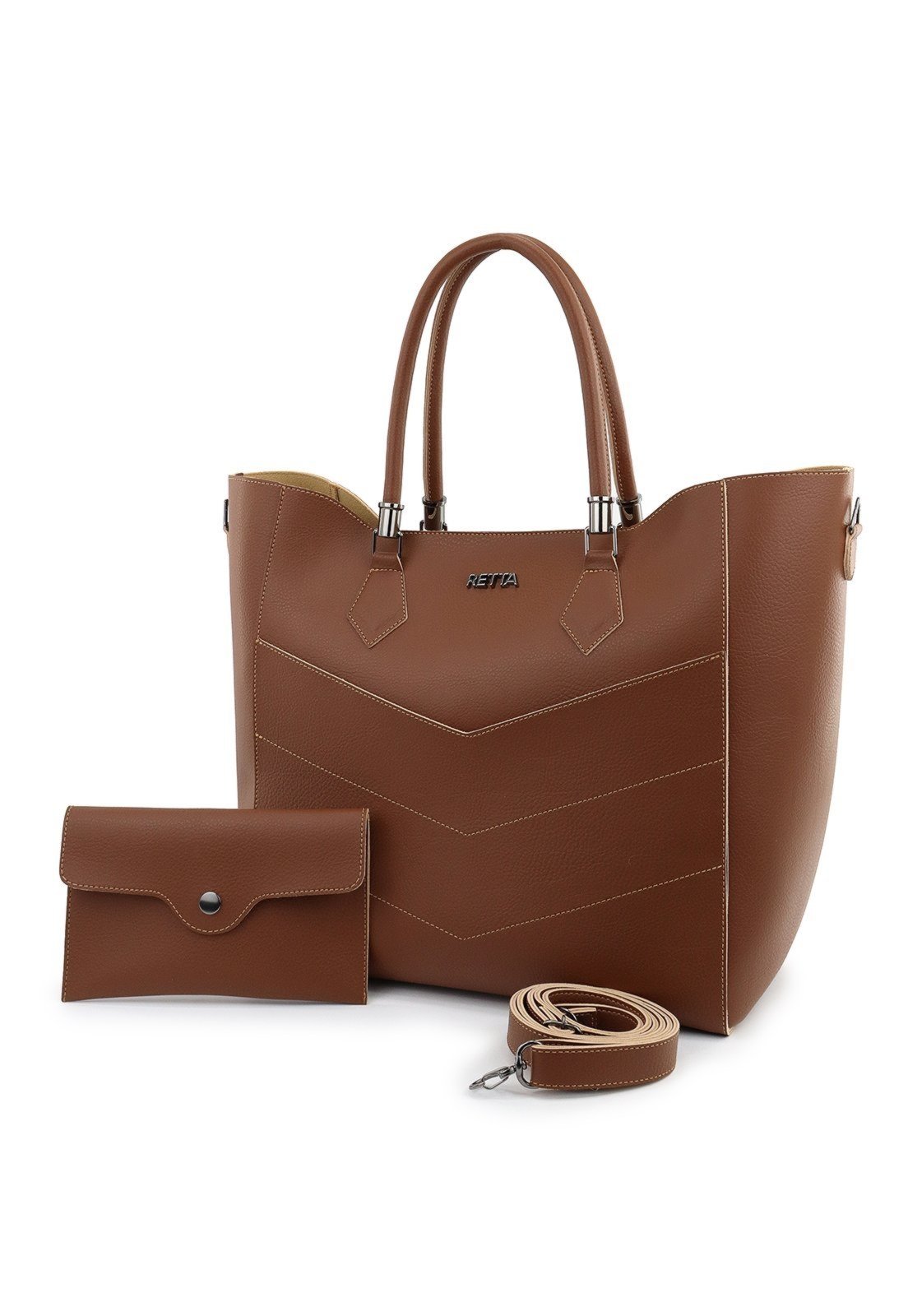 Bolsa Feminina Tote Grande com Alças de Mão e Estrutura Reforçada Retta