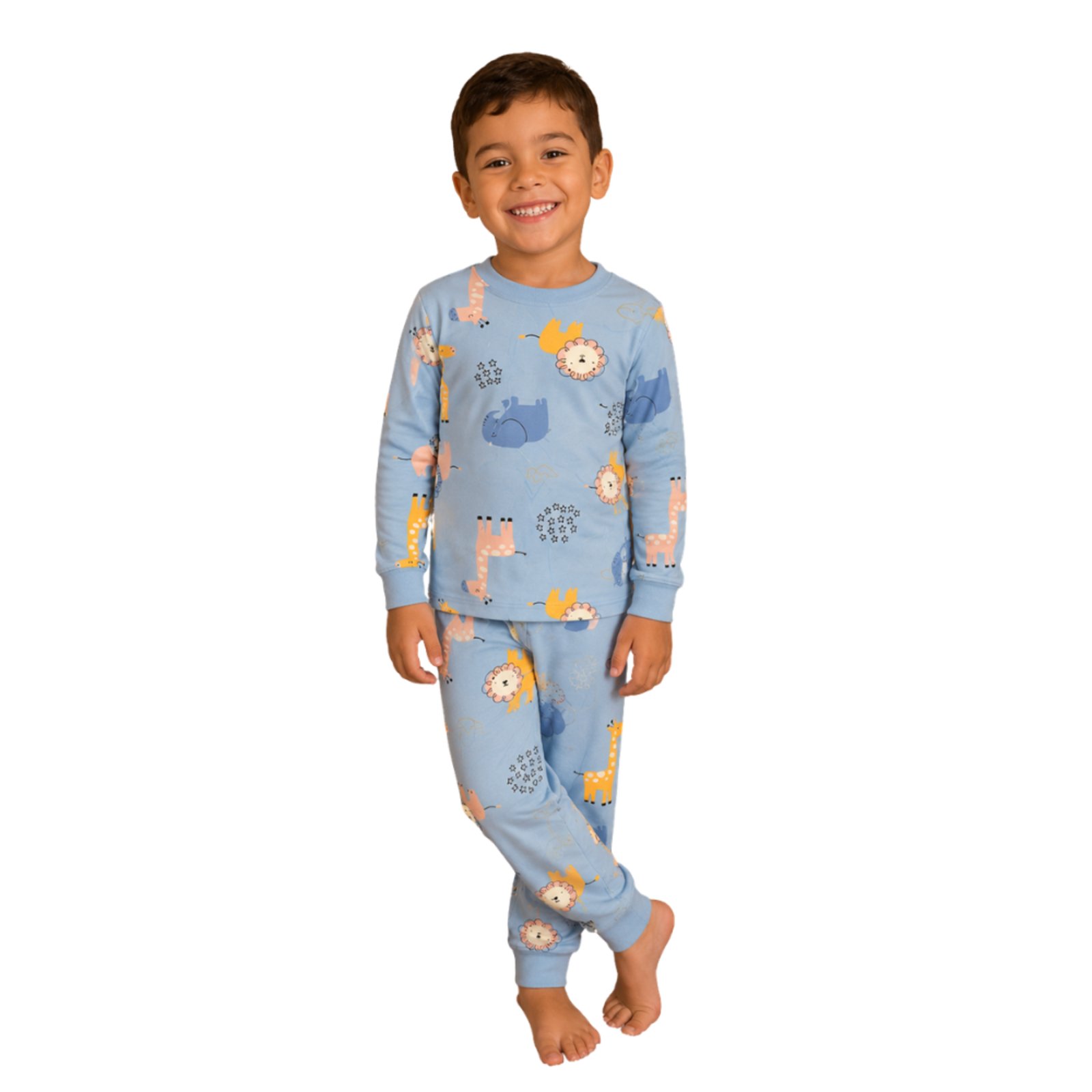 Conjunto Pijama Longo Peluciado Inverno Fleece Frio Menino