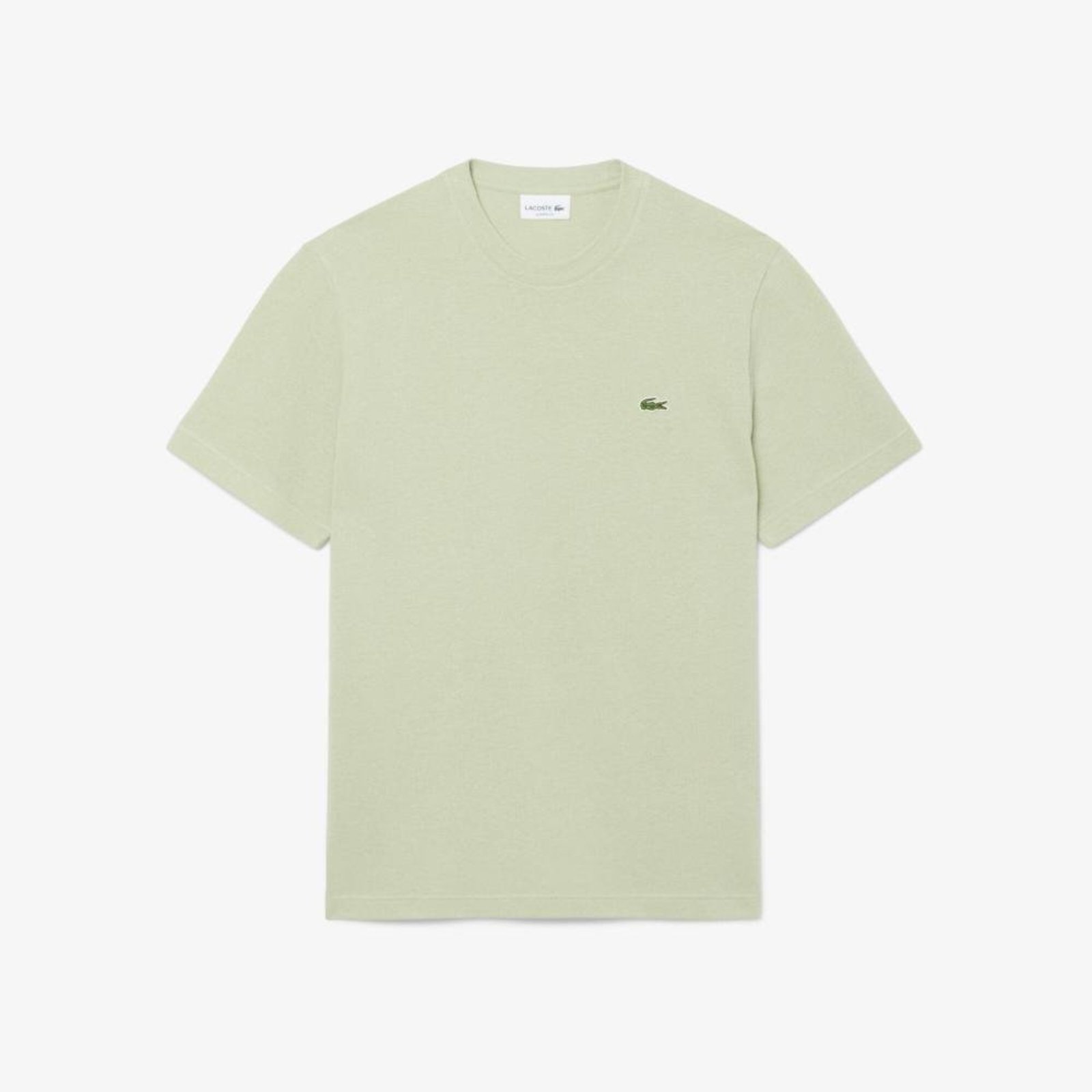 Camiseta em Piqué de Algodão Pesado e Linho Lacoste Verde