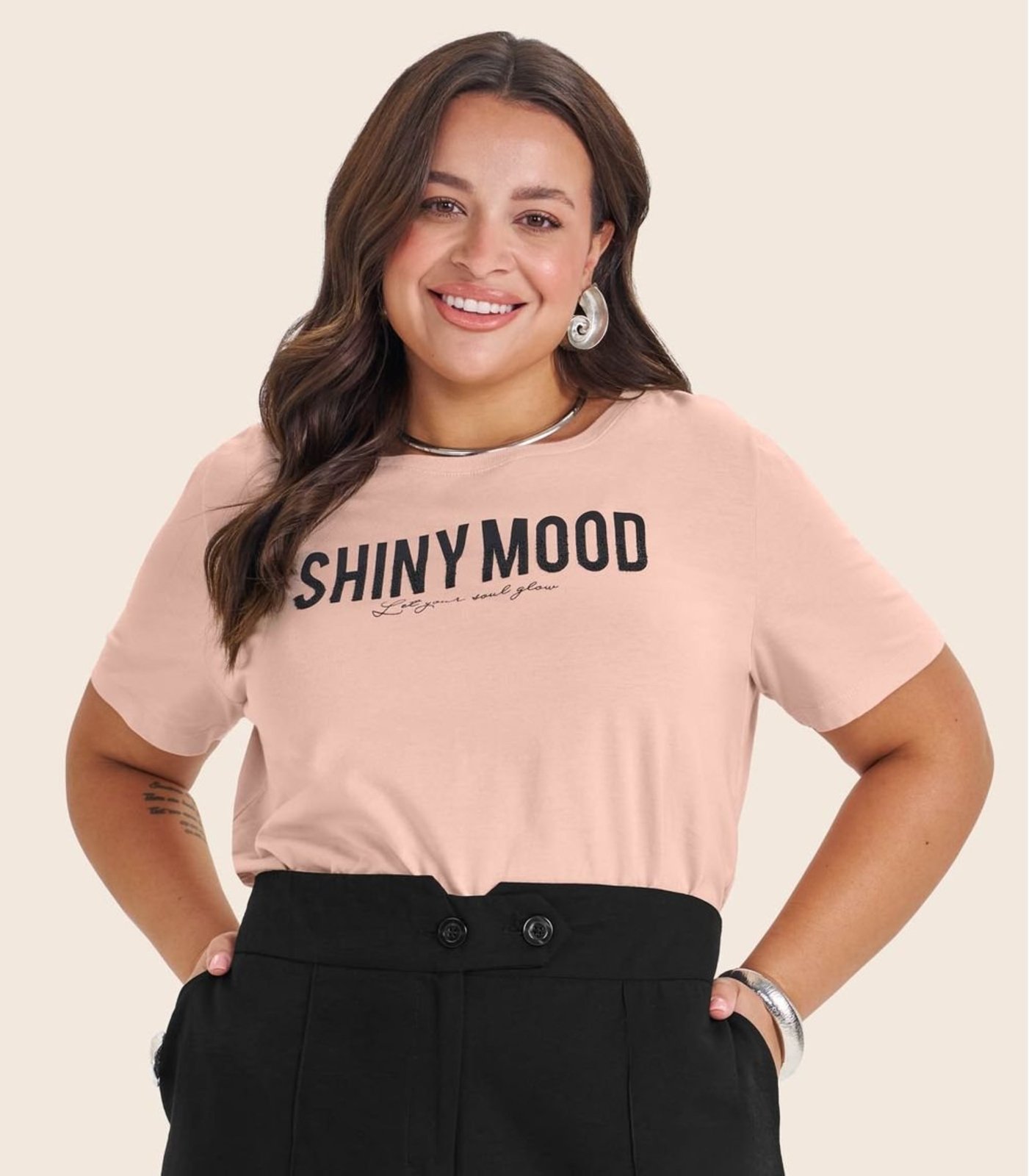 Camisa Feminina Com Estampa Plus Size Infinita Cor Rosa