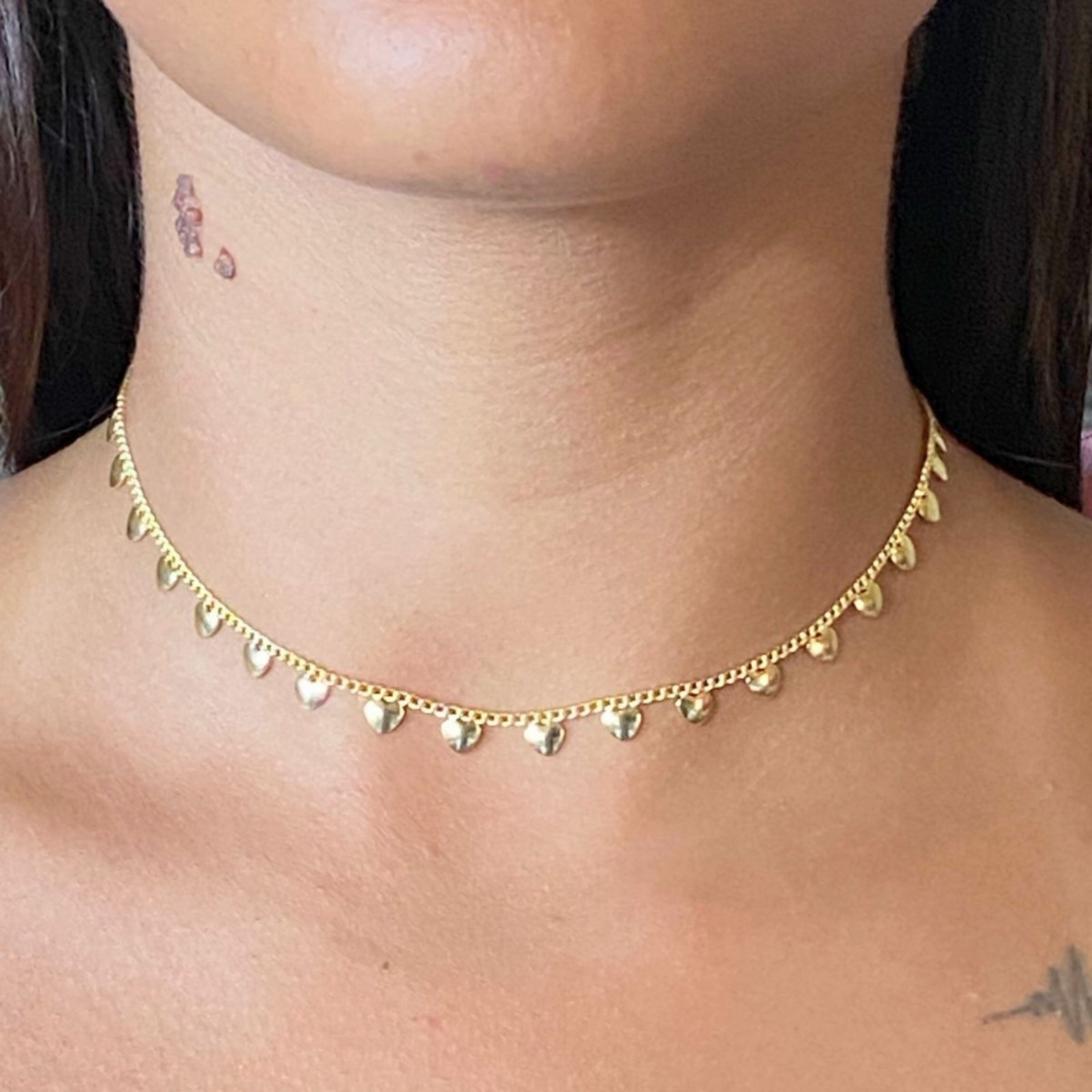 Colar FMF Feminino BLV Banhado a Ouro Virginia Dourado Choker