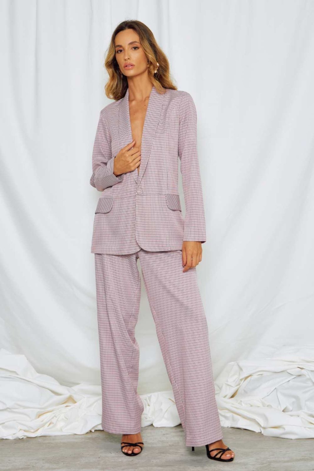 Blazer Vanibele Xadrez Rosa