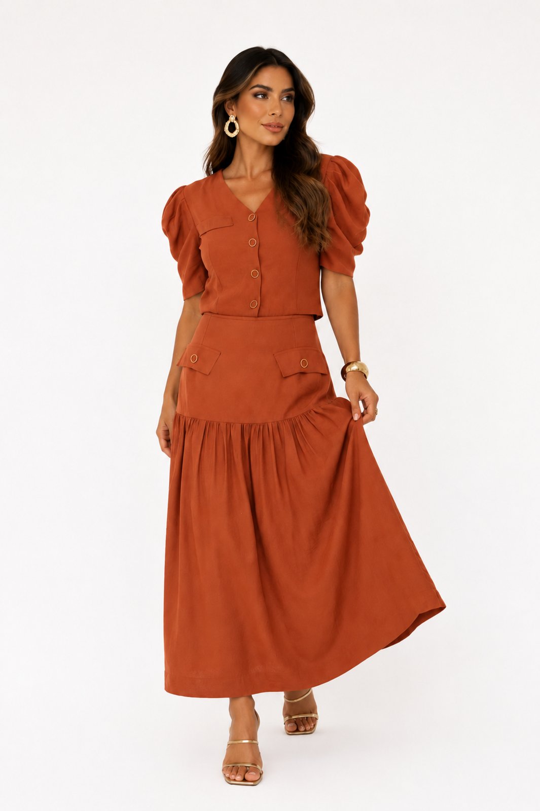 Conjunto Midi D Bell Outlet Fashion Marrant Terracota