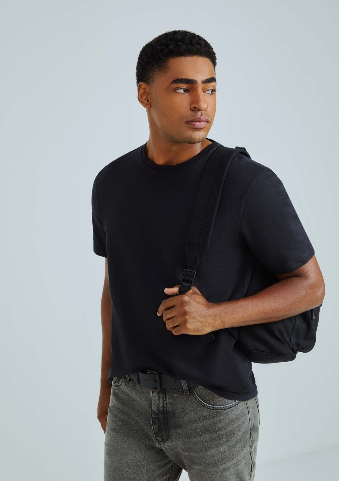 Camiseta Masculina Comfort Em Malha Flamê