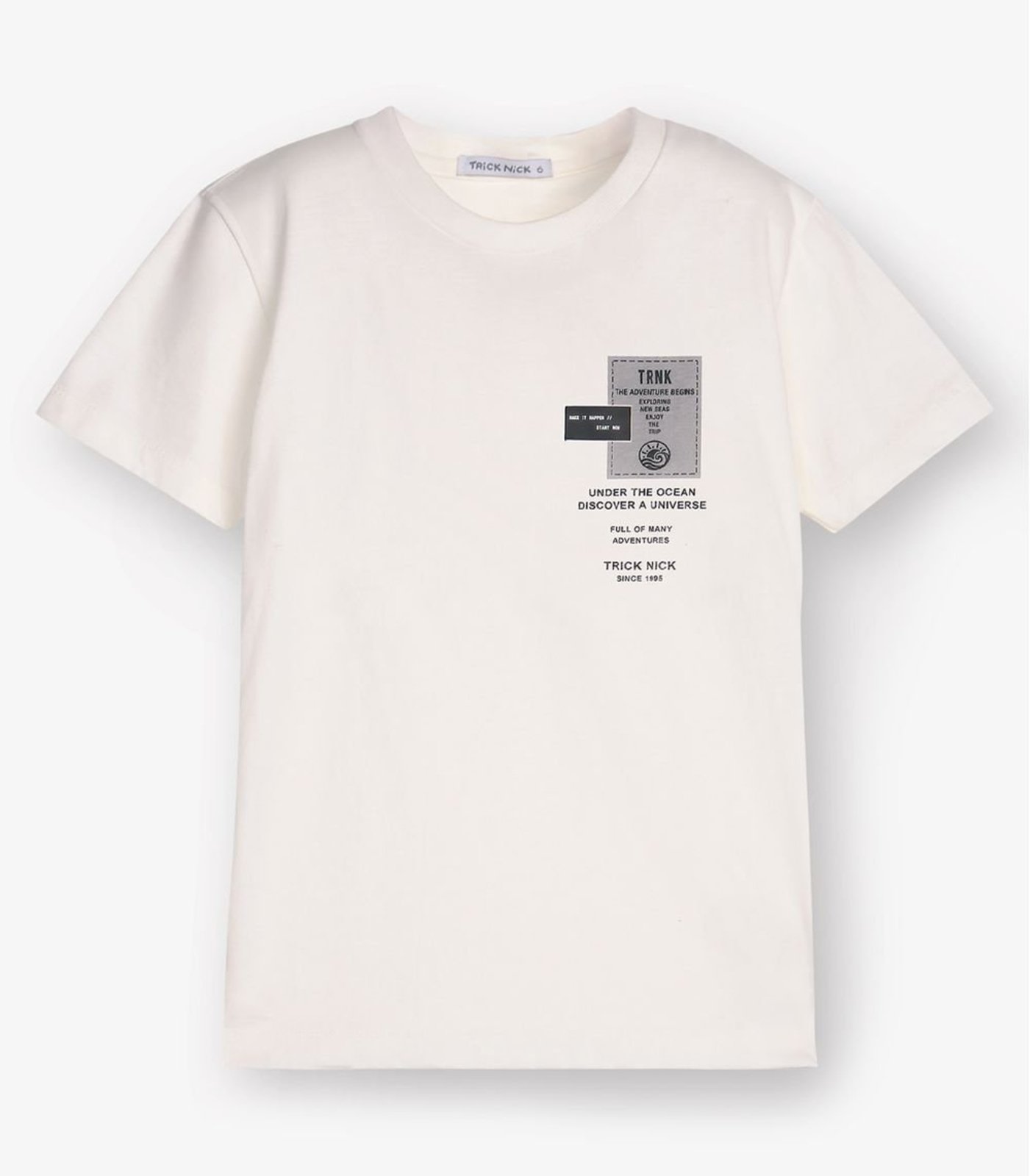 Infantil - Camiseta Menino em Meia Malha Trick Nick Bege