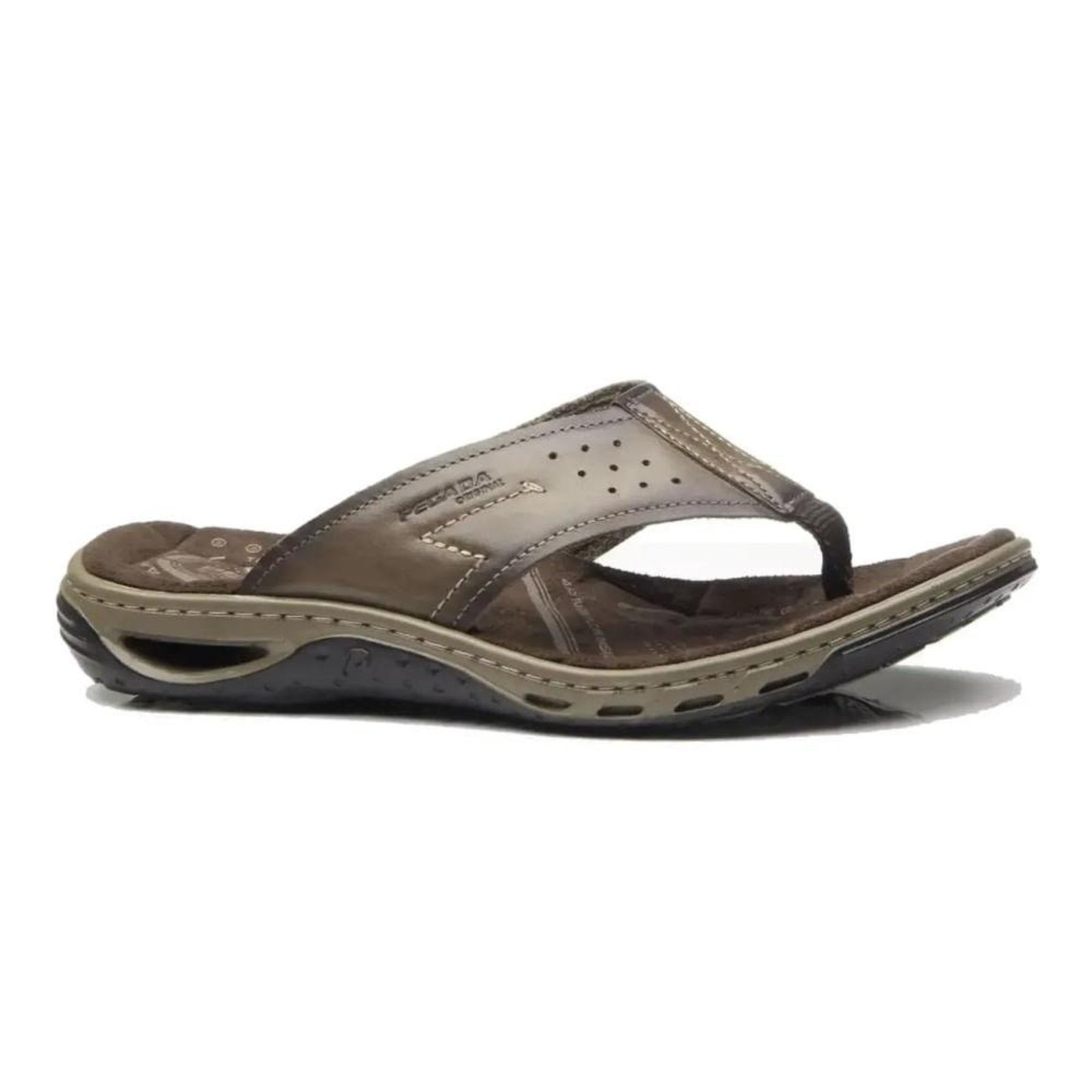 Chinelo de Dedo Masculino Pegada Soft Couro Marrom