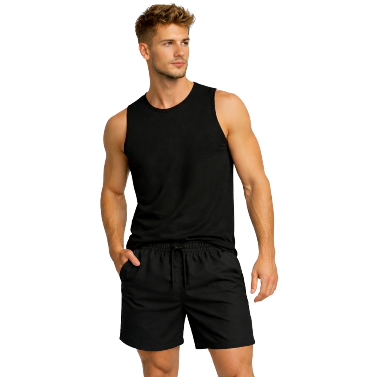 Conjunto Regata Algodão e Short Tactel Elastano