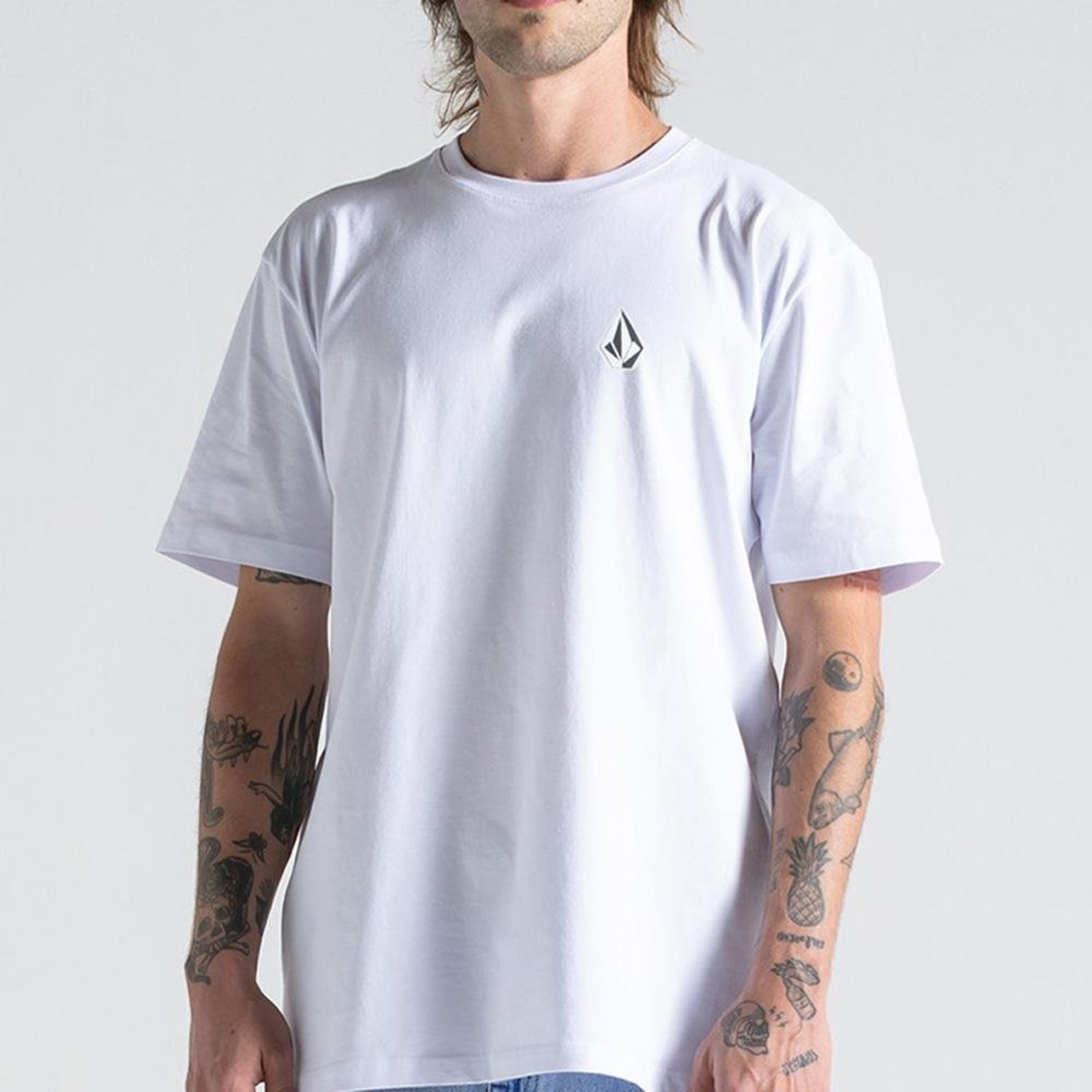 Camiseta Volcom Iconic WT26 Masculina Branco