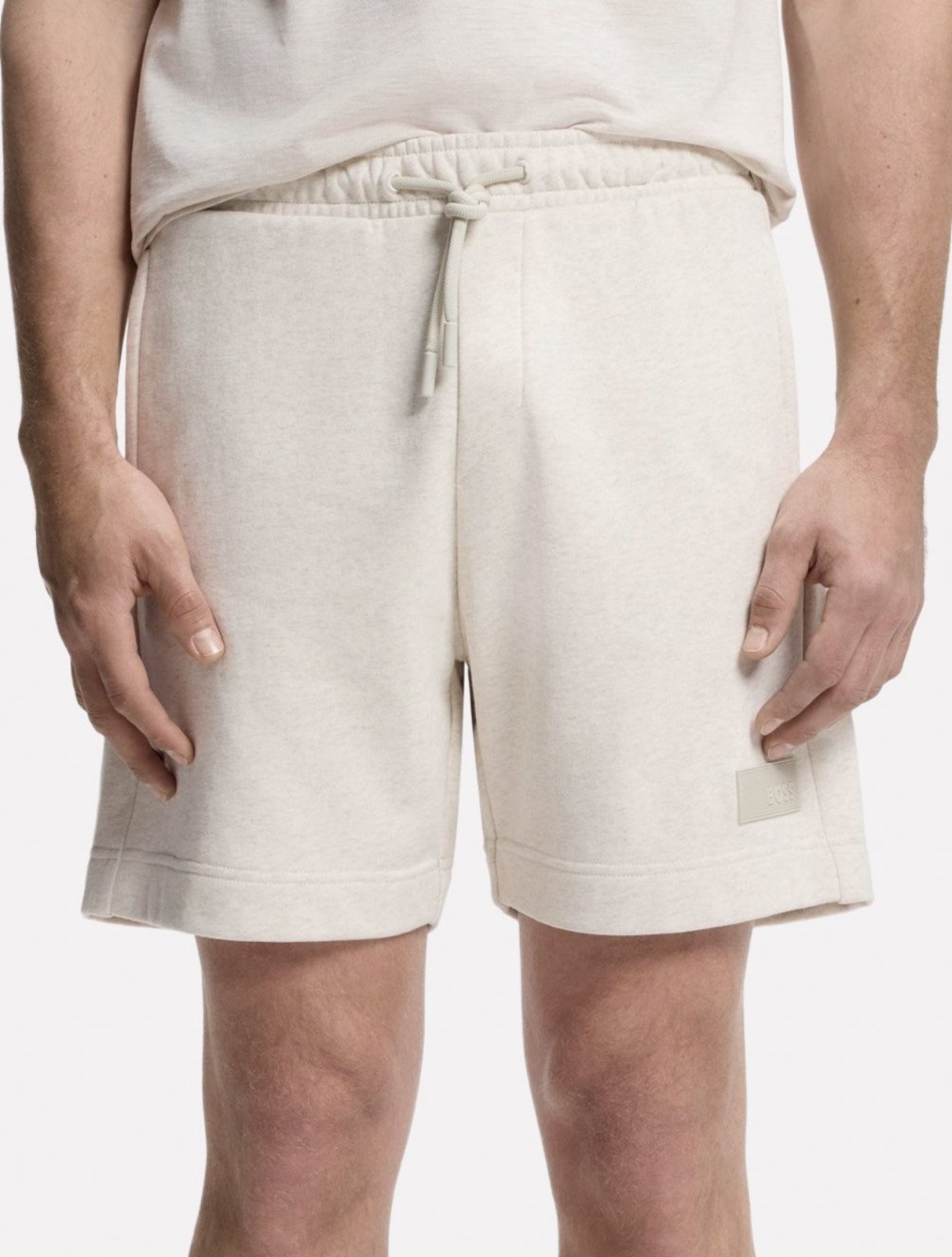 Bermuda Hugo Boss Masculina Moletom Regular JT_Shorts French Terry Off White