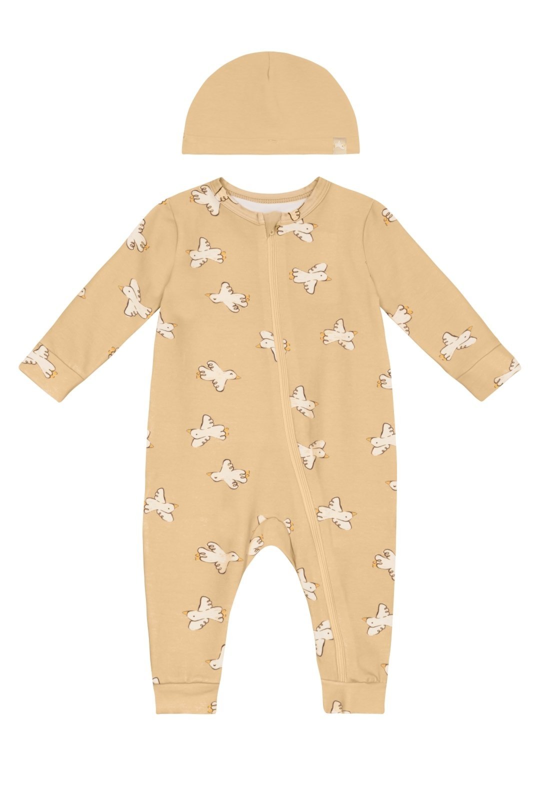 Infantil - Macacão unissex em cotton com touquinha Brandili Baby