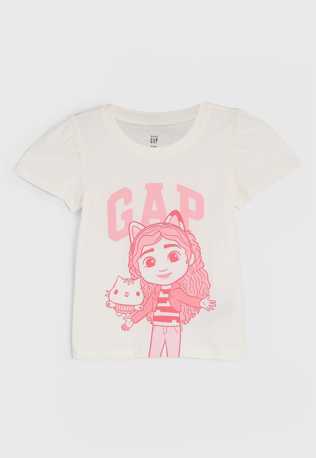 Camiseta Manga Curta GAP A Casa Mágica da Gabby Branca