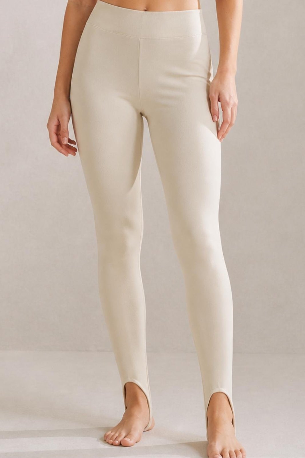 Calça Legging Canelada Bege