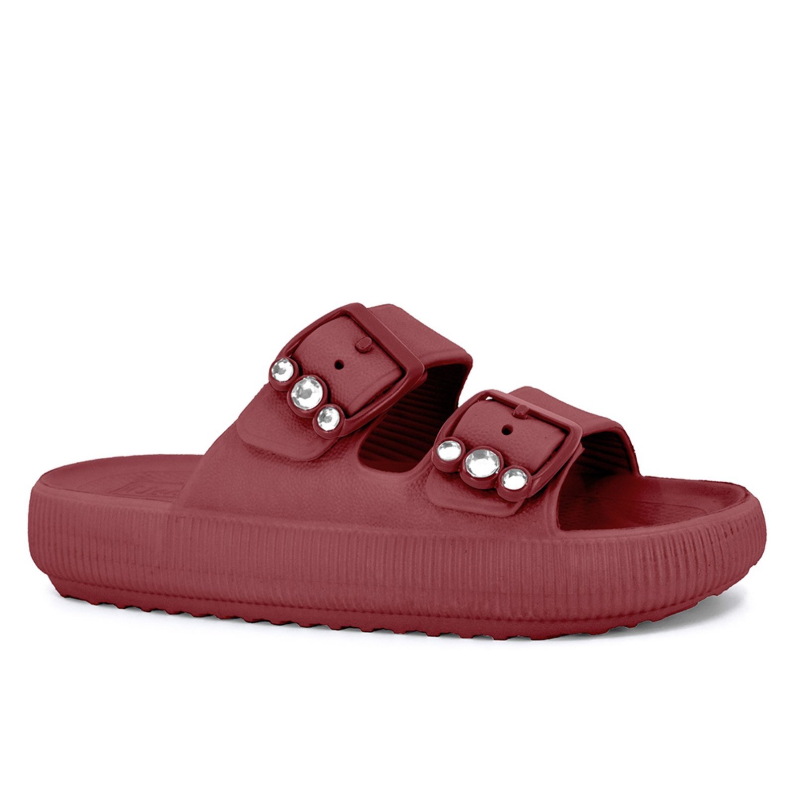Chinelo Slide Usaflex Poofy Plataforma Feminino Cereja-005