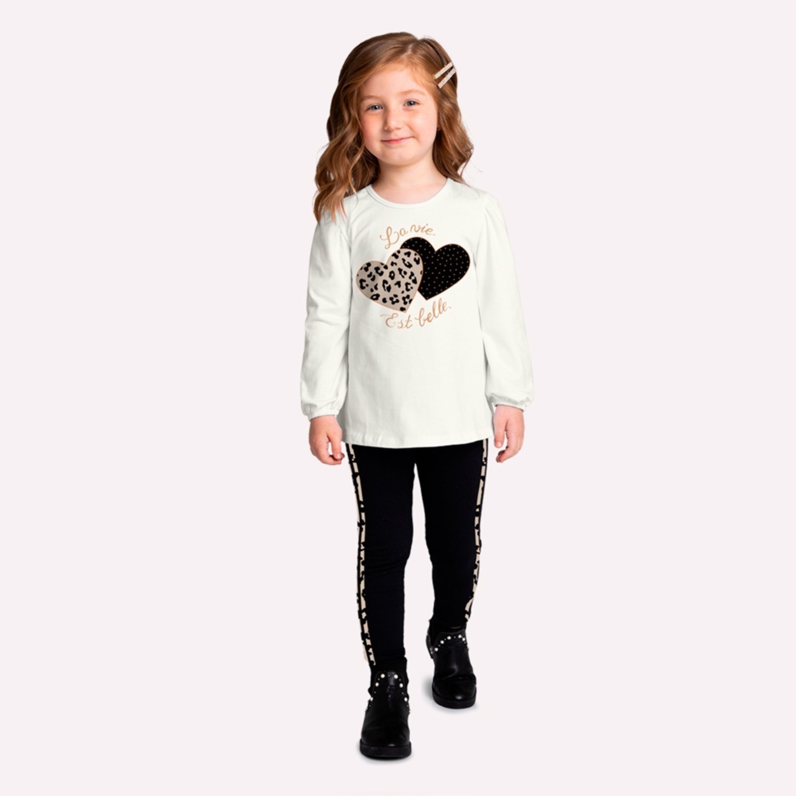 Infantil - Conjunto Menina Corações Milon