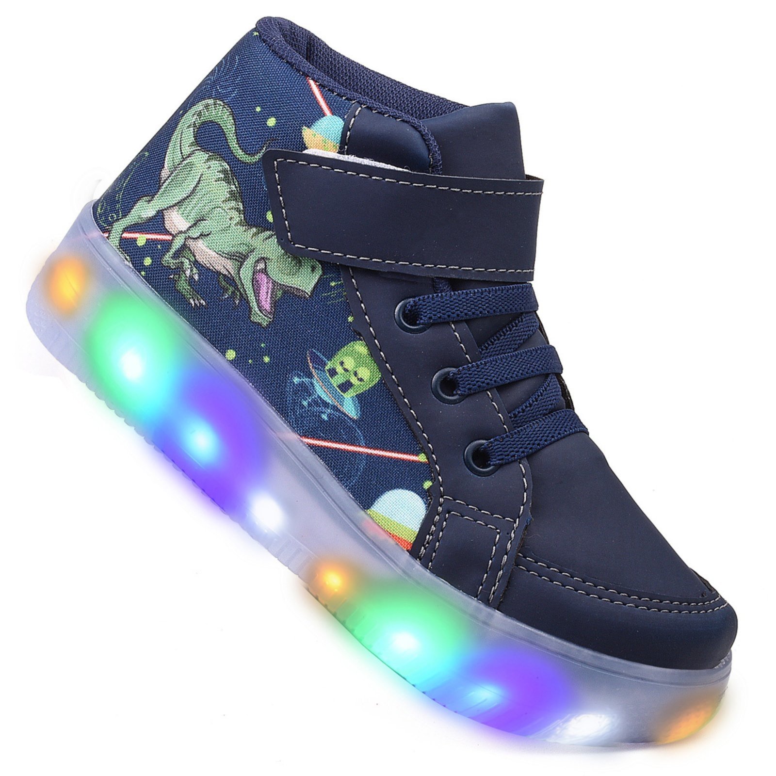 Infantil – Tenis De Led Botinha Dinossauro Meninos