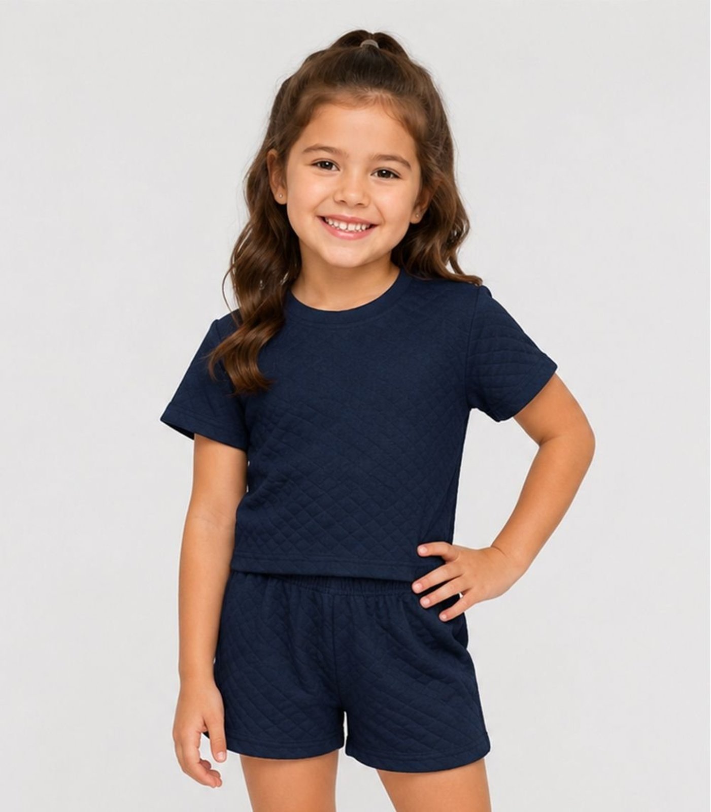 Infantil - Conjunto Menina Blusa e Short Select Azul