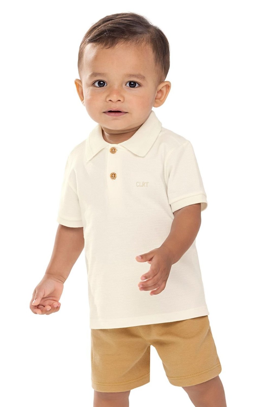 Infantil - Conjunto Menino Polo Piquet Colorittá Bege