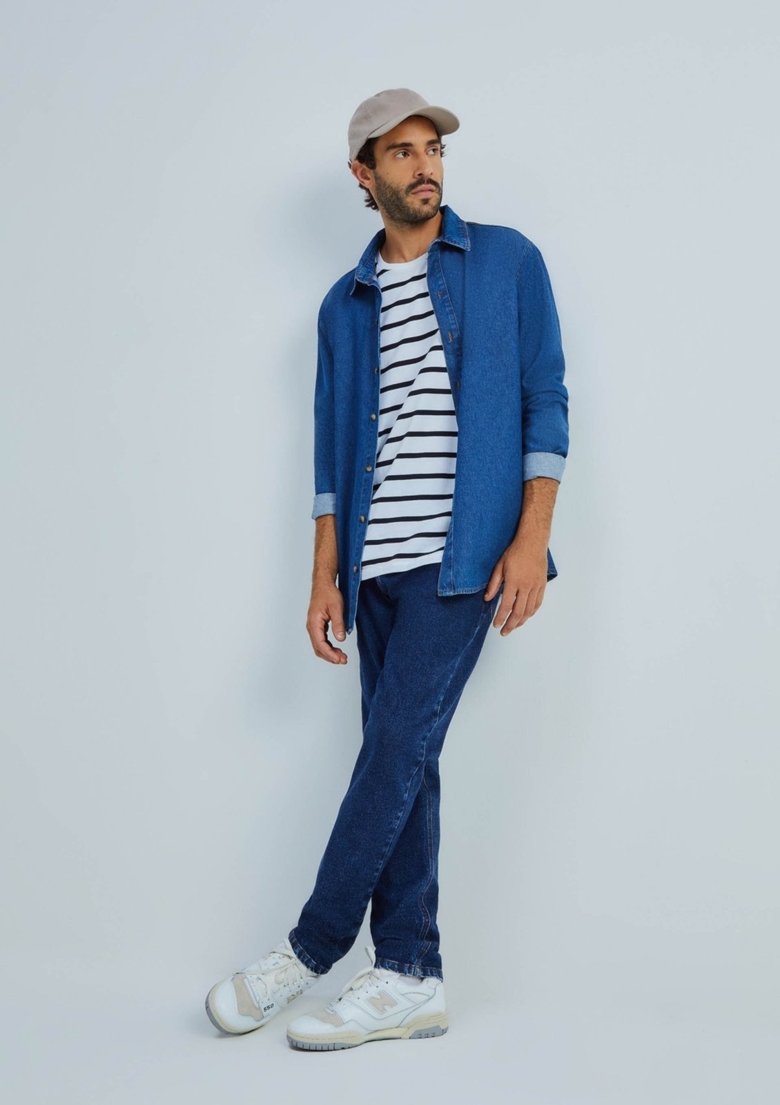 Calça Jeans Masculina Slim Com Elastano