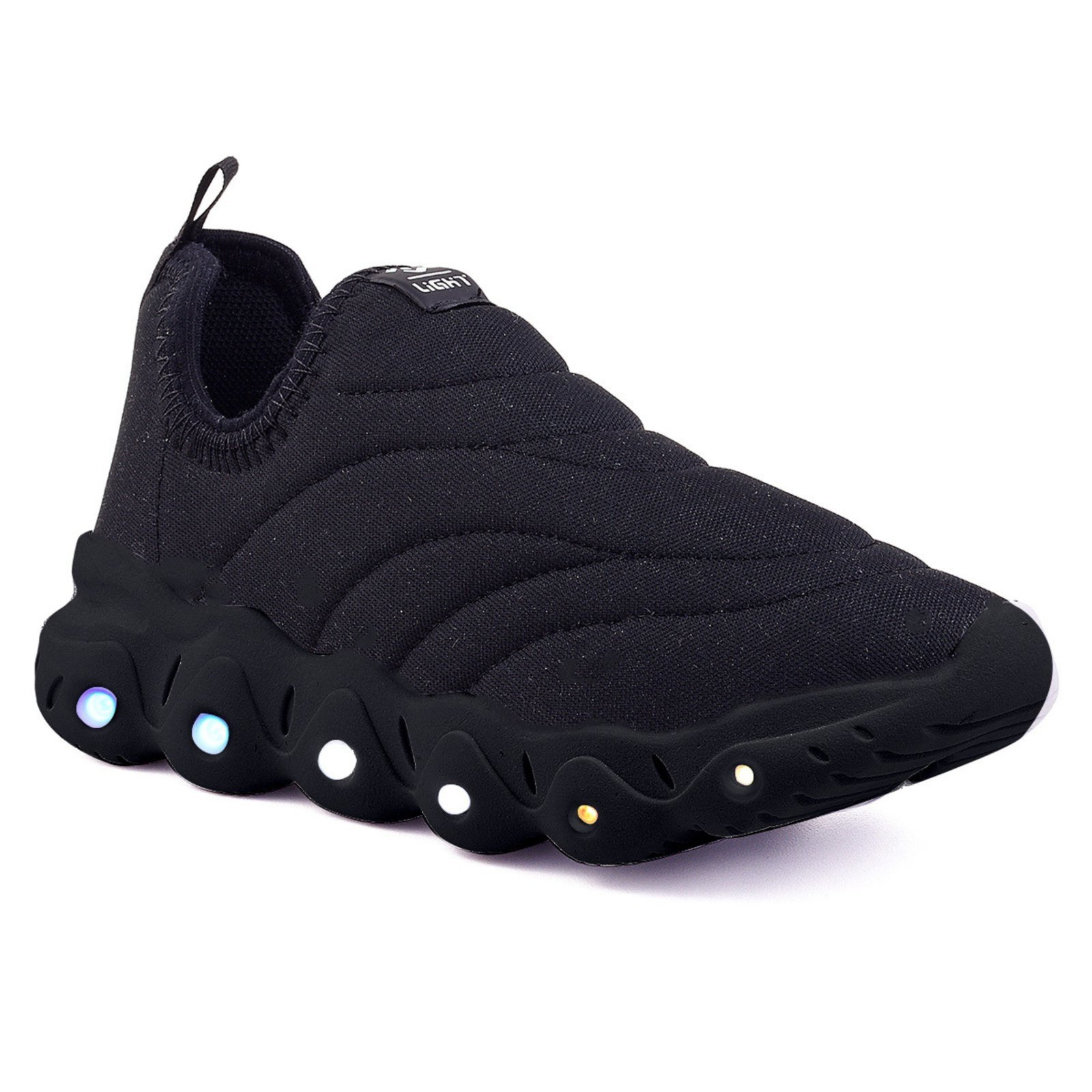 Infantil – Tenis de Led Menino e Menina Calce Facil Preto e Preto