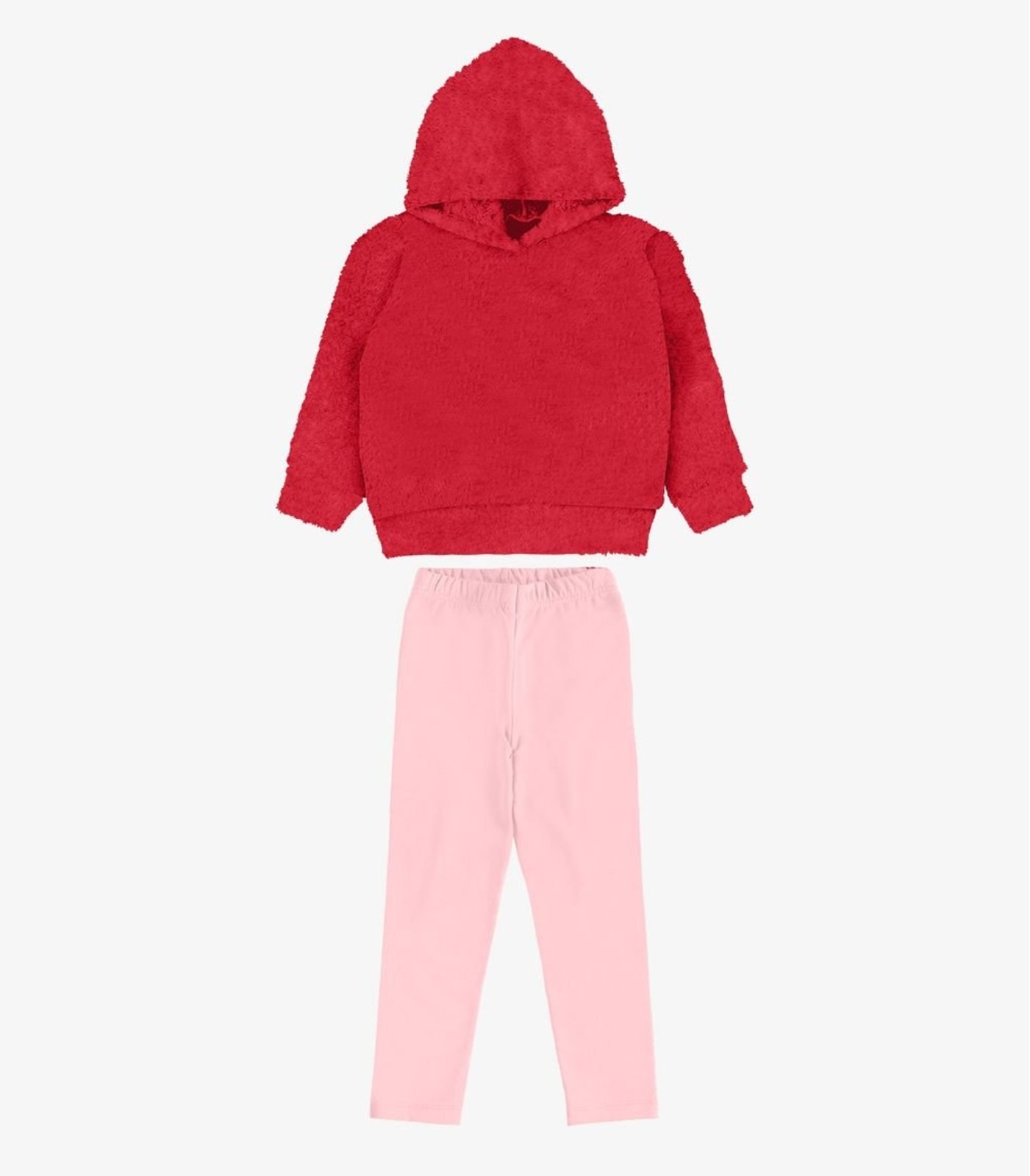Infantil - Conjunto Blusão Com Legging Menina Rovi Vermelho