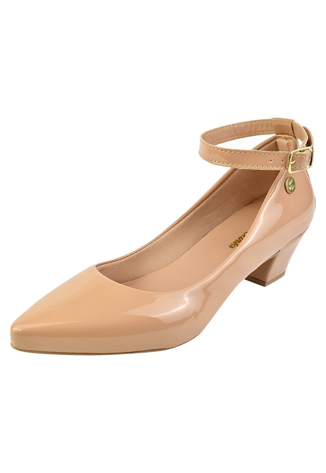 Scarpin Donna Santa Bico Fino Salto Baixo Nude