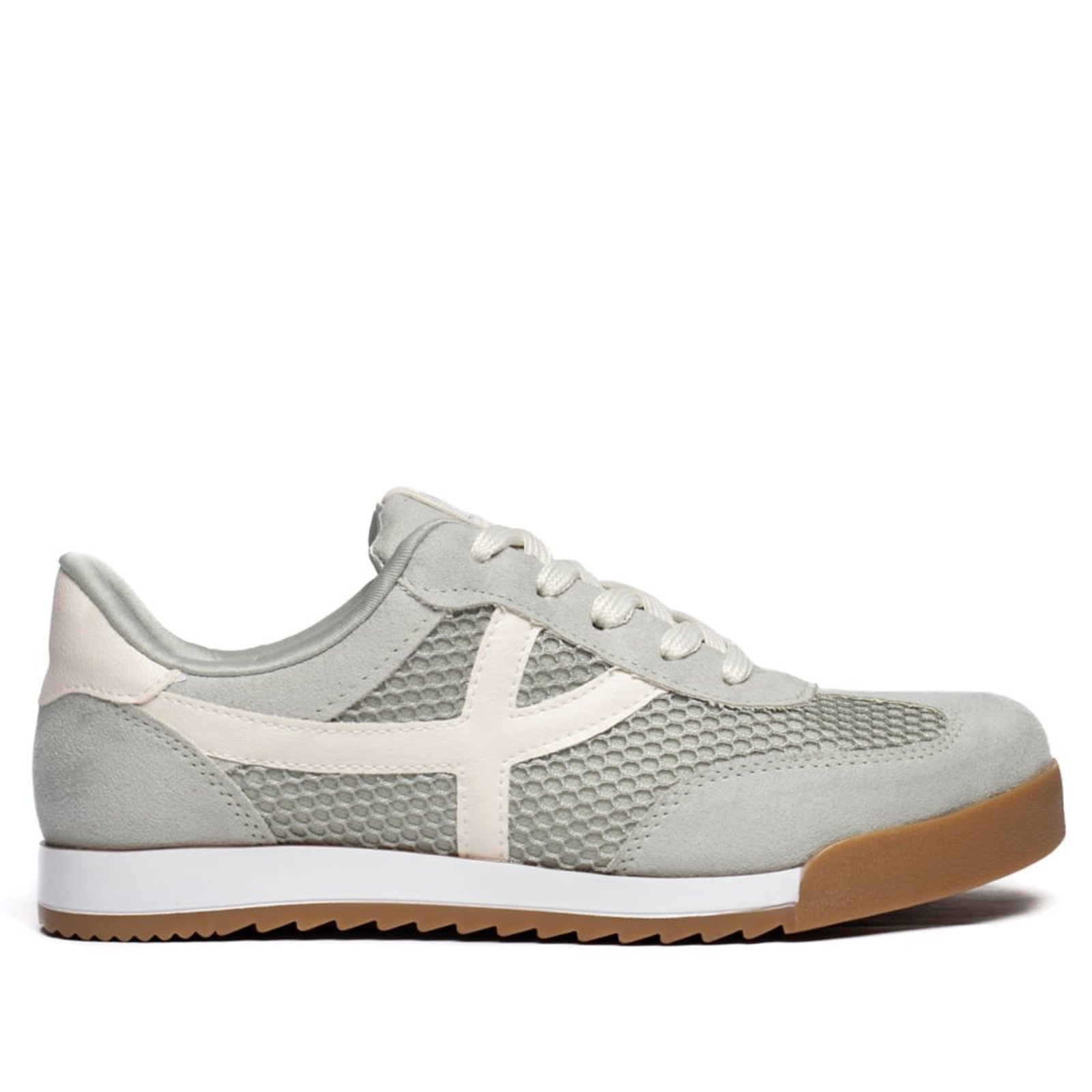 Tênis Feminino Via Marte Camurça Tela Verde/Branco