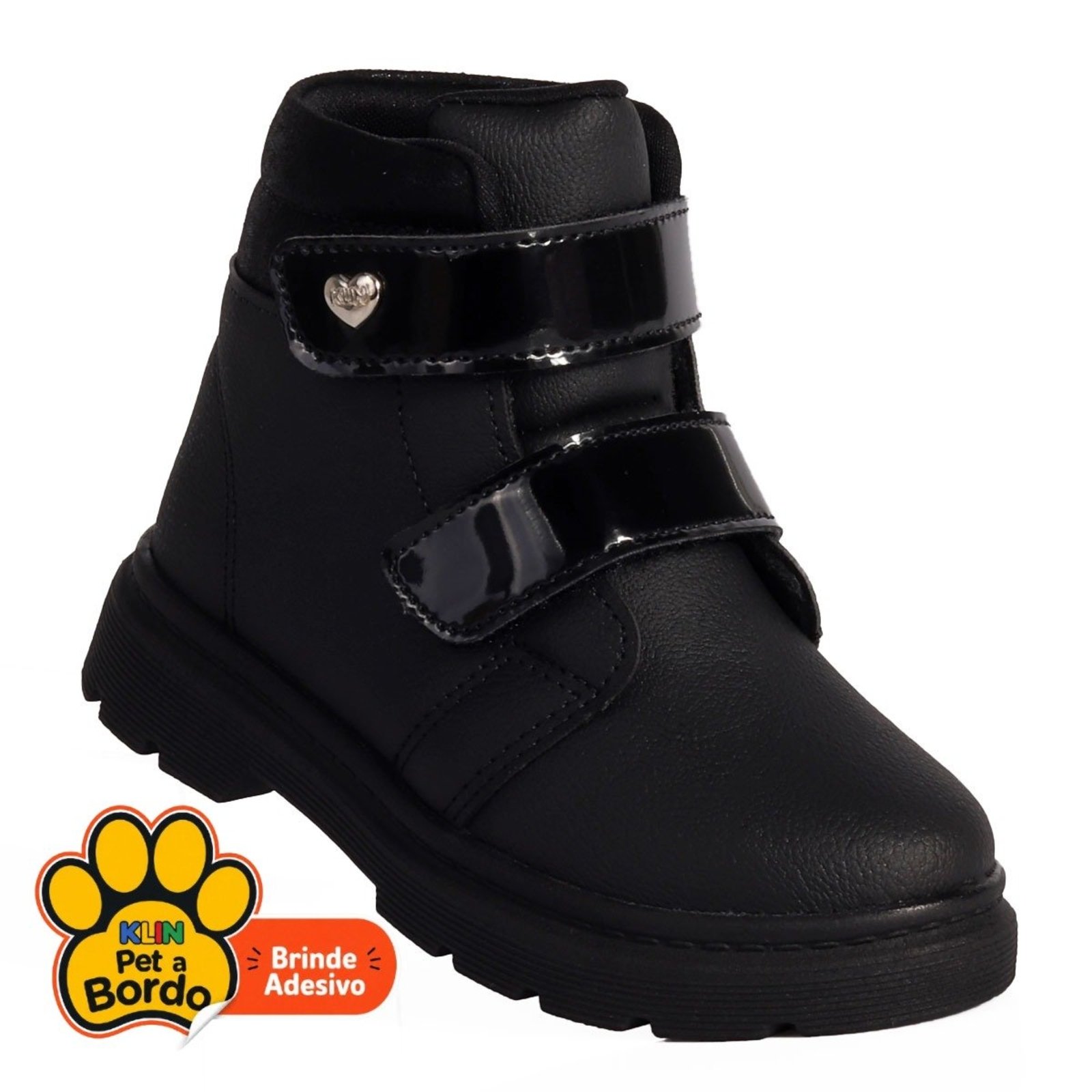 Infantil - Coturno Menina Klin London Tratorado Anatômico Preto