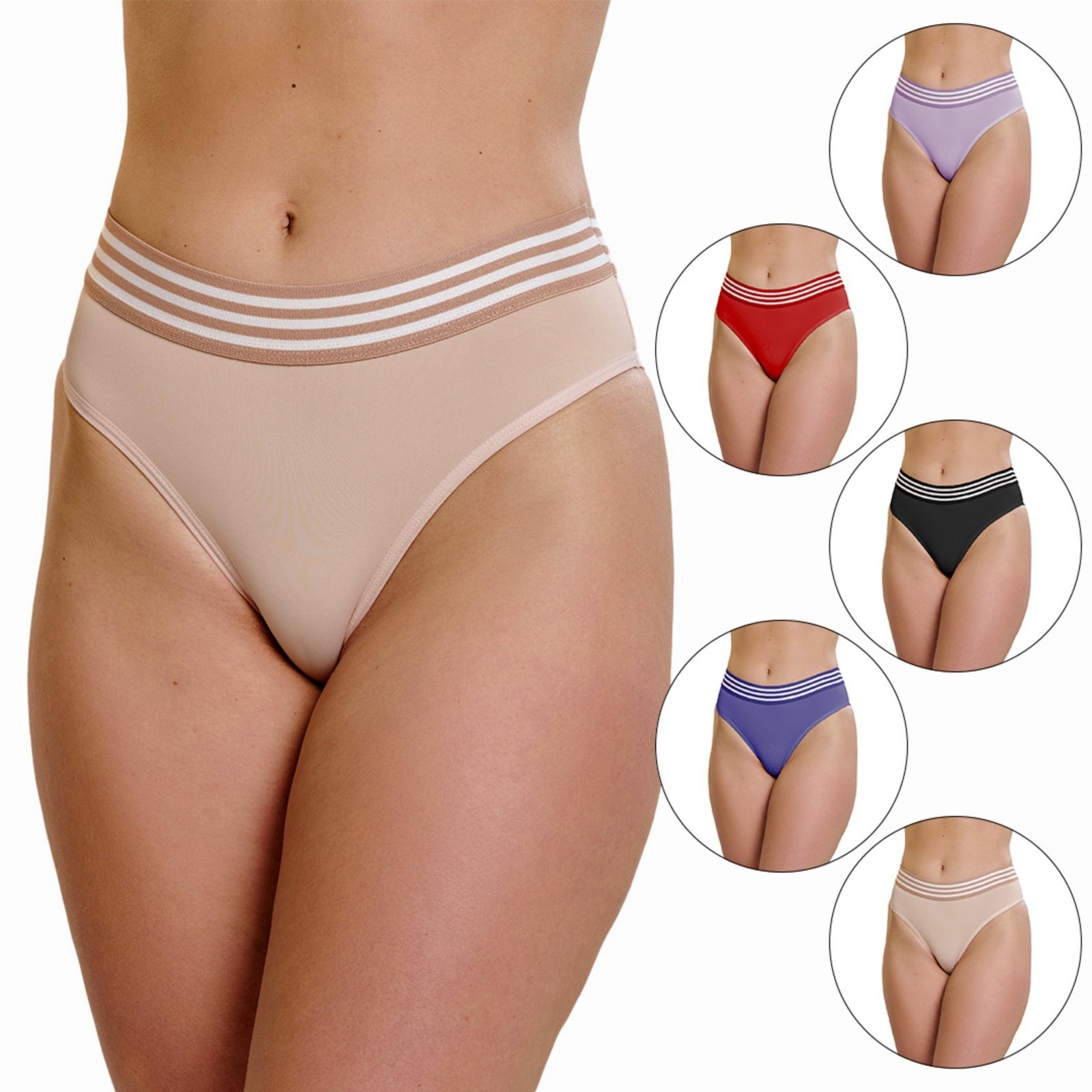 Kit 5 Calcinha Gabi Lingerie Cós Cueca Feminina Modelagem Leve Confortável Moda Íntima Multicolorido