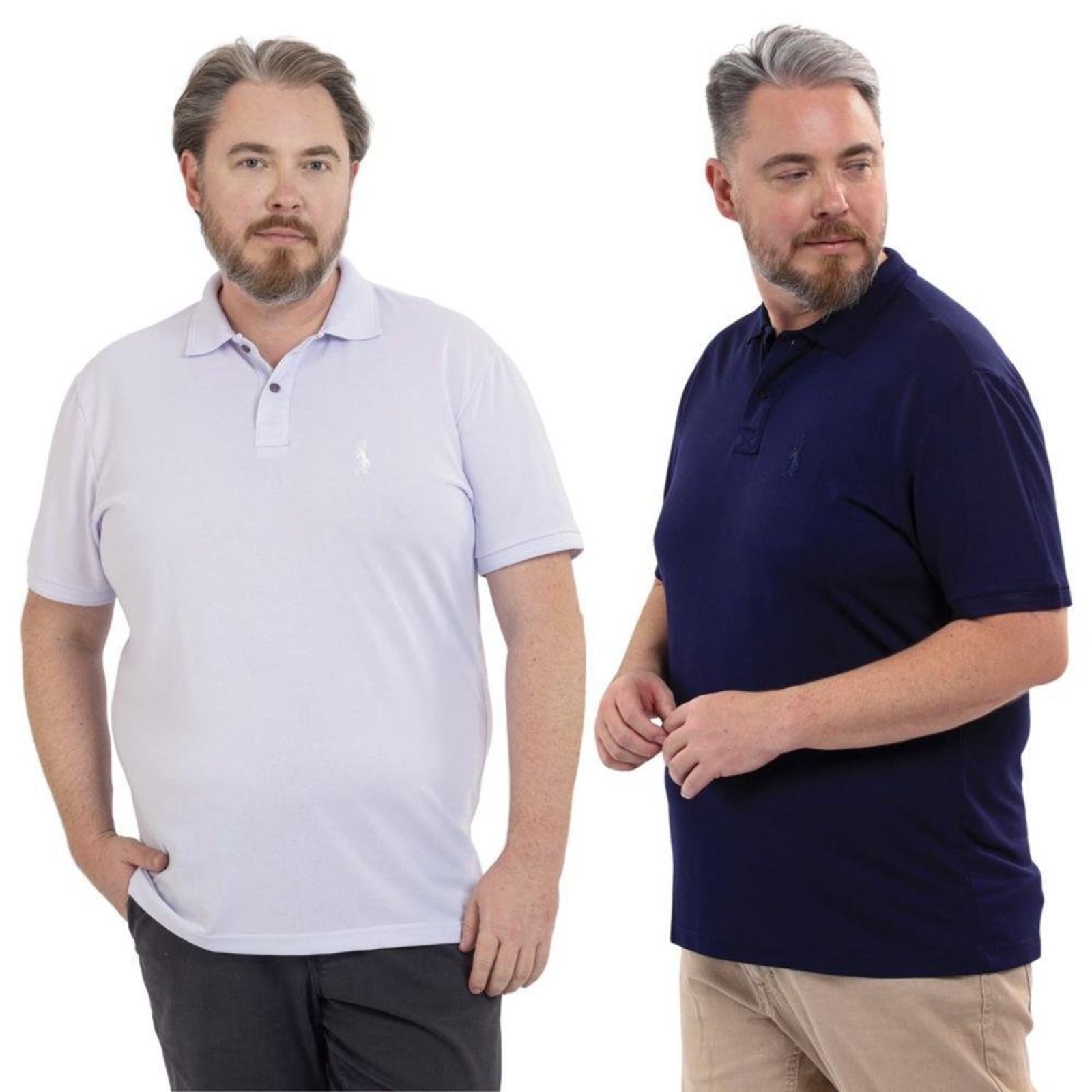 Kit 2 Camisa Polo Masculina Plus Size Piquet Viscose Dry