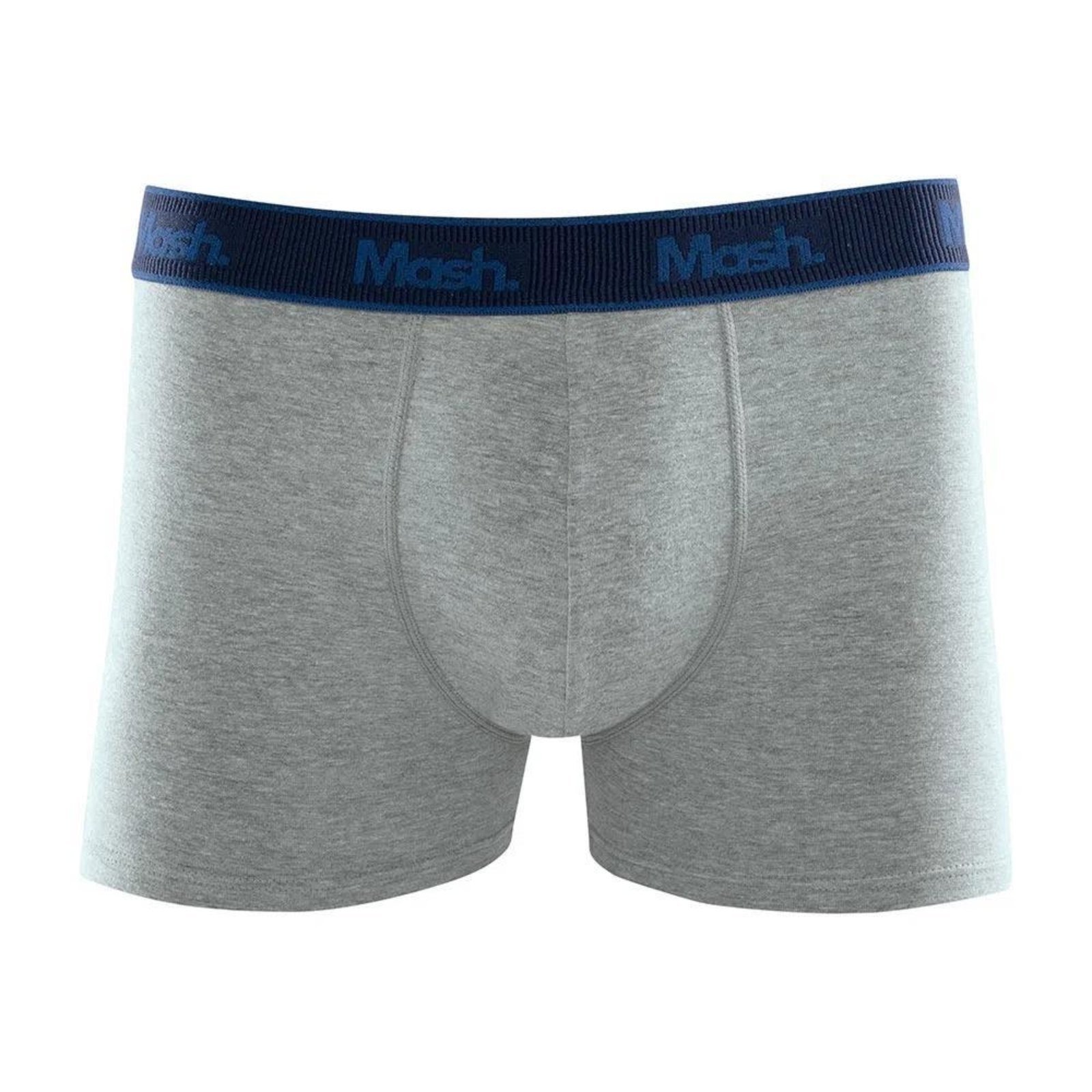 Vista 2 Cueca Boxer Cotton Mash Masculina Cós Elástico Azul marinho cinza azul MASH cinza azul