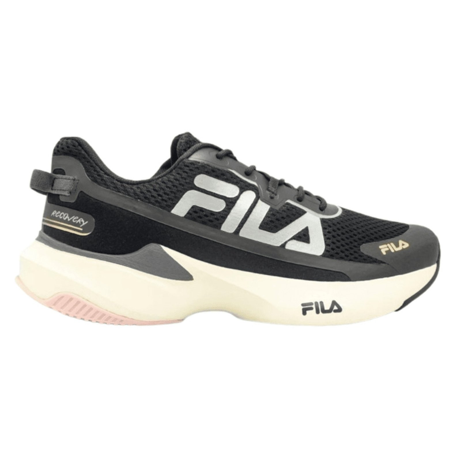 Vista 2 Tênis Fila Recovery Feminino cinza/dourado preto Fila preto