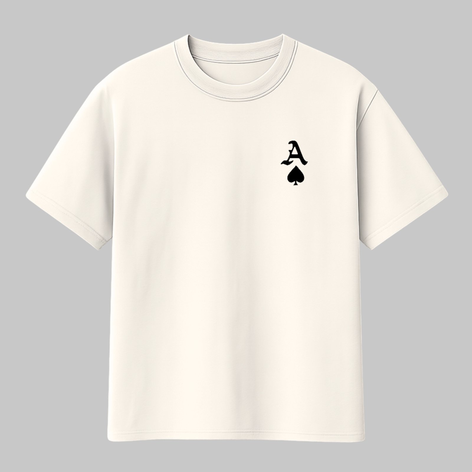 Camiseta Básica Baralho Poker Skull Street Style Unissex Off White