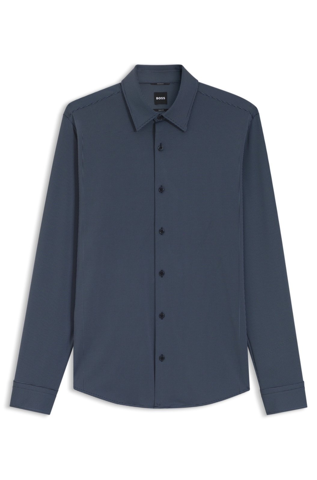 Camisa De Ajuste Slim Em Jersey Elástico De Alto Desempenho
