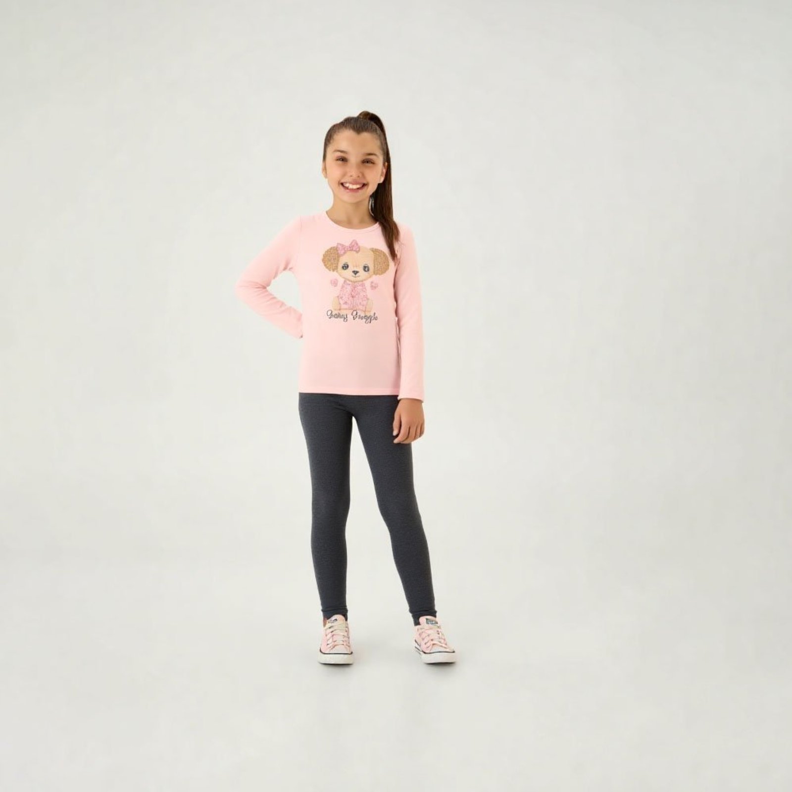 Infantil - Legging Preto Pulla Bulla Menina - 55318-876