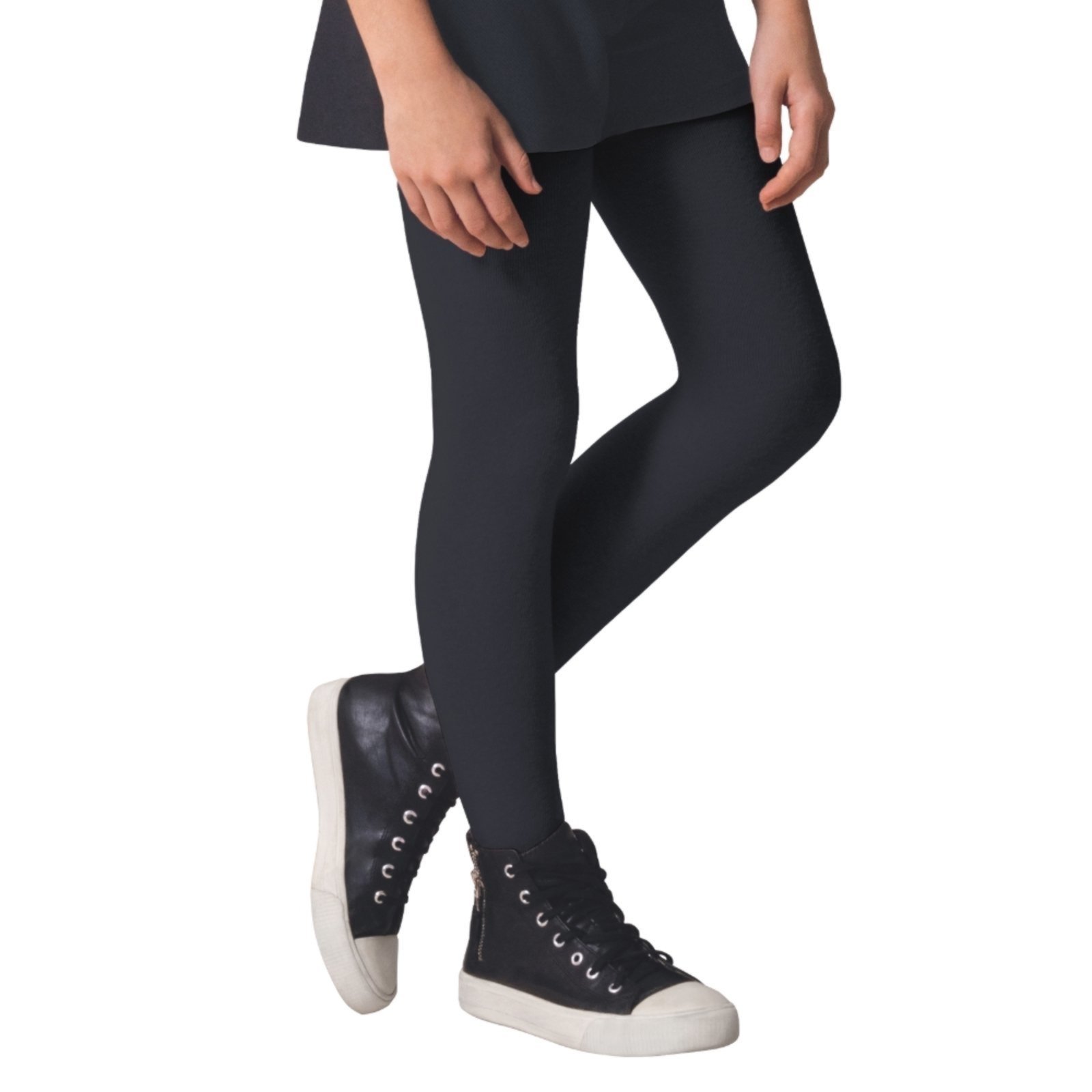 Meia Calça Selene De Algodão Fio 80 Original Preto