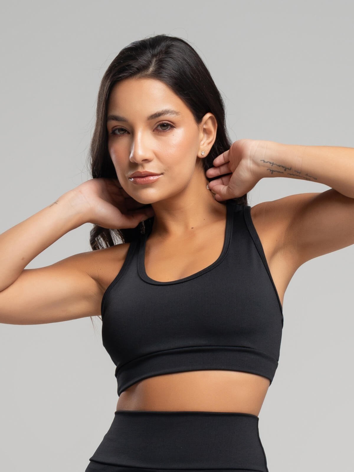 Top Nadador Suplex Feminino de Treino Moda Fitness Academia Preto