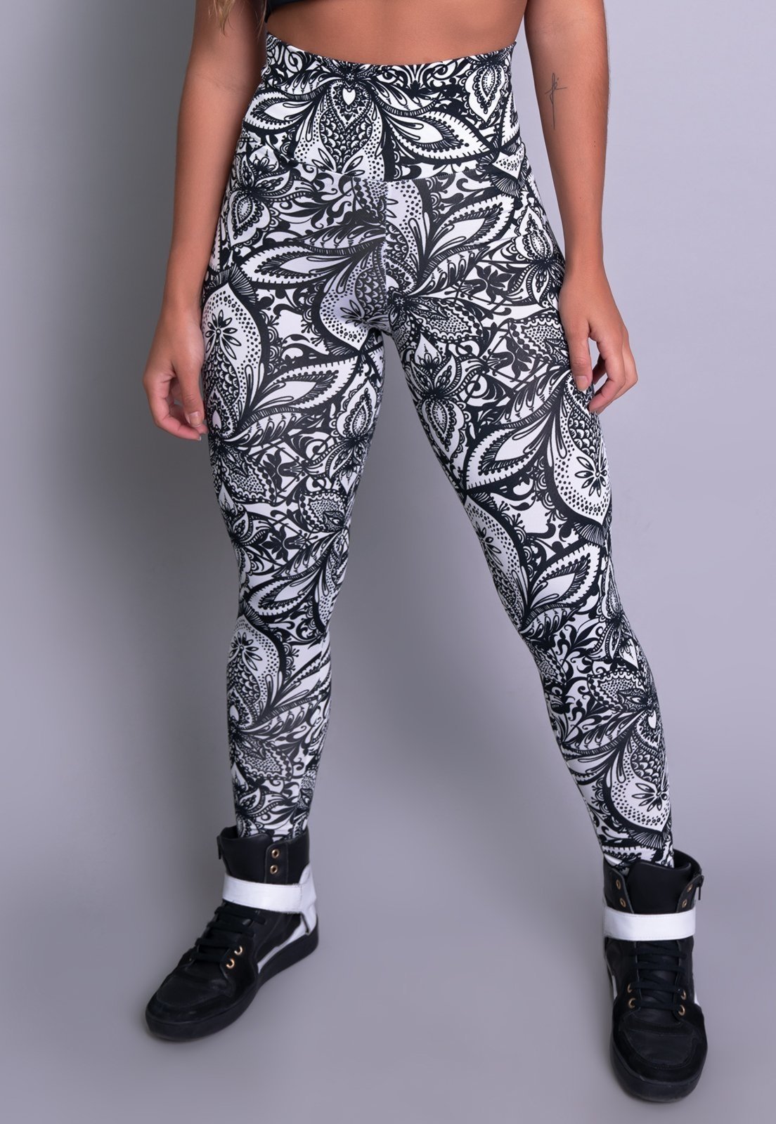 Calça Legging MVB Modas Cintura Alta Mandala